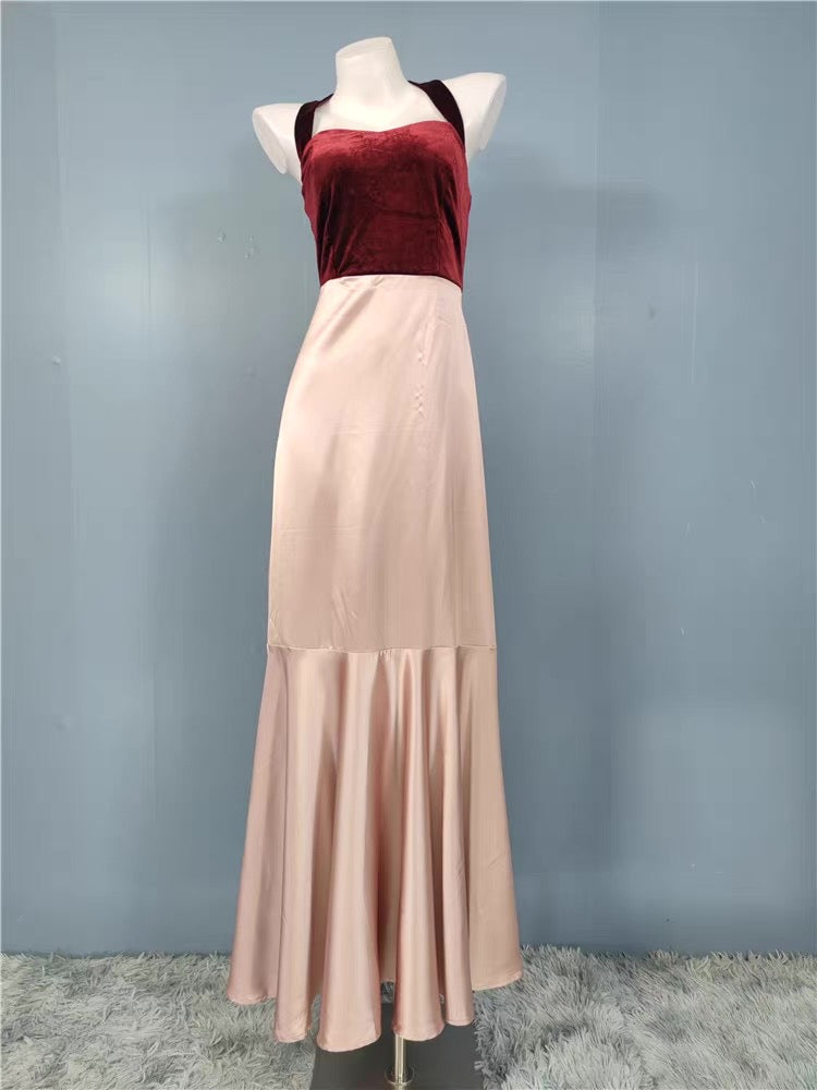 MESMERIZING MAUVE PINK HALTER MAXI DRESS, MIXED MEDIA