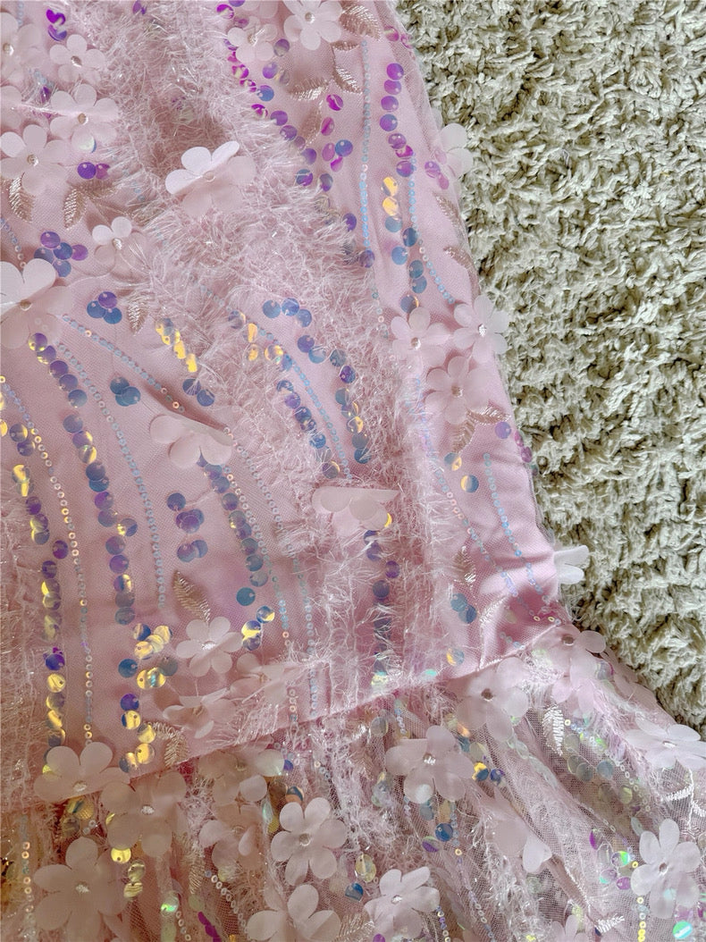 GIRLY CHARM STRAPLESS MIDI DRESS PINK