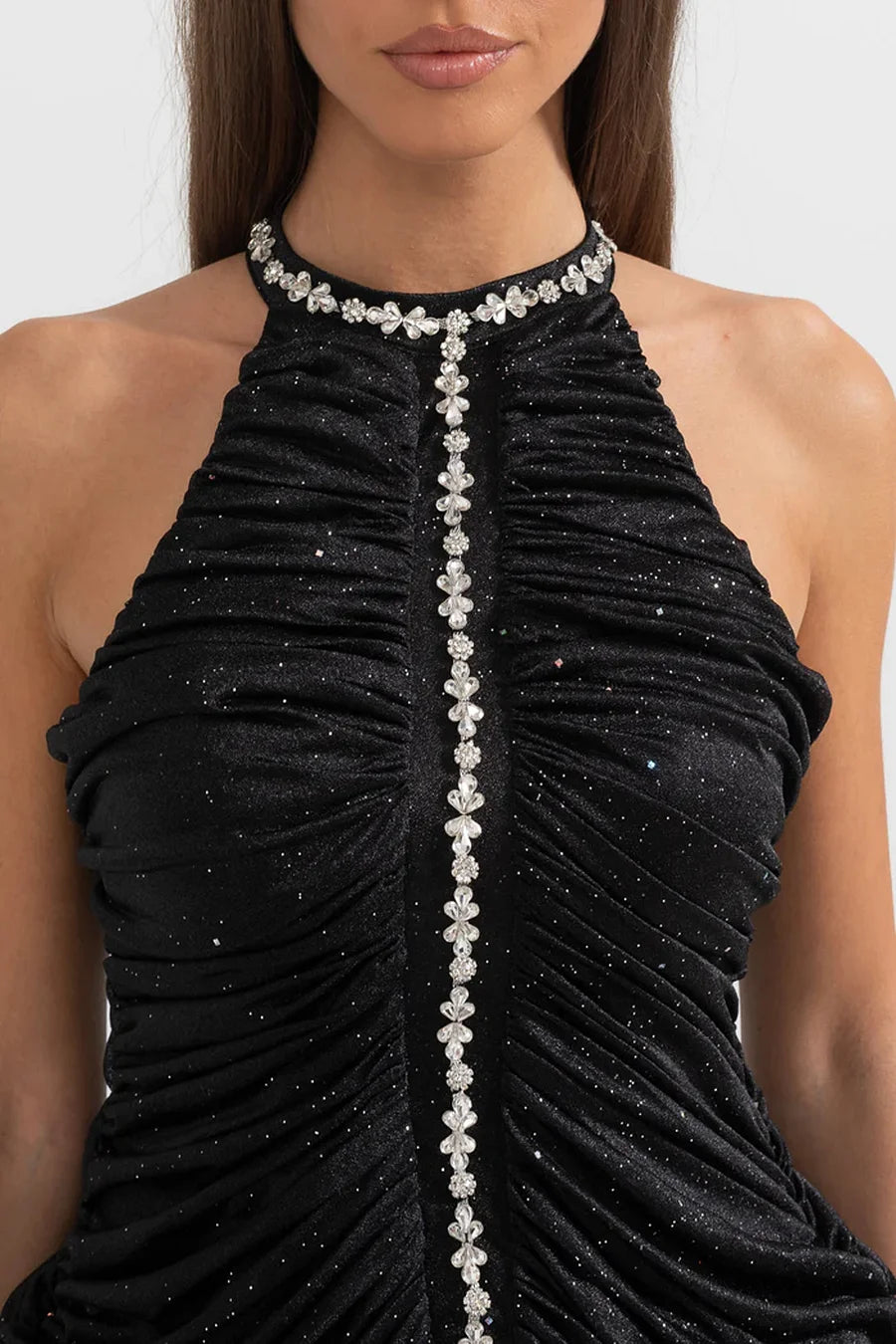 SERENE HALTERNECK MINI DRESS FOR EVENING