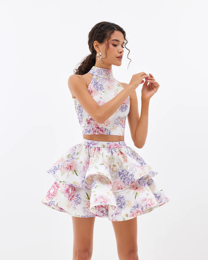 JESSICA PINK BACKLESS HALTER SKIRT SET – PARTY