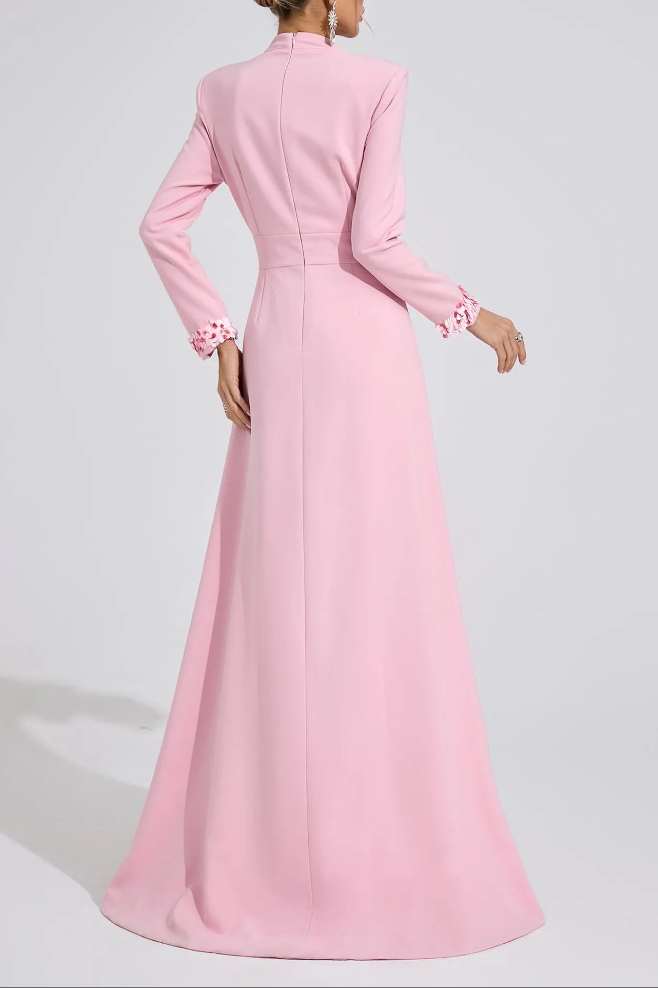 SHIRLEY PINK RHINESTONE MERMAID MAXI DRESS