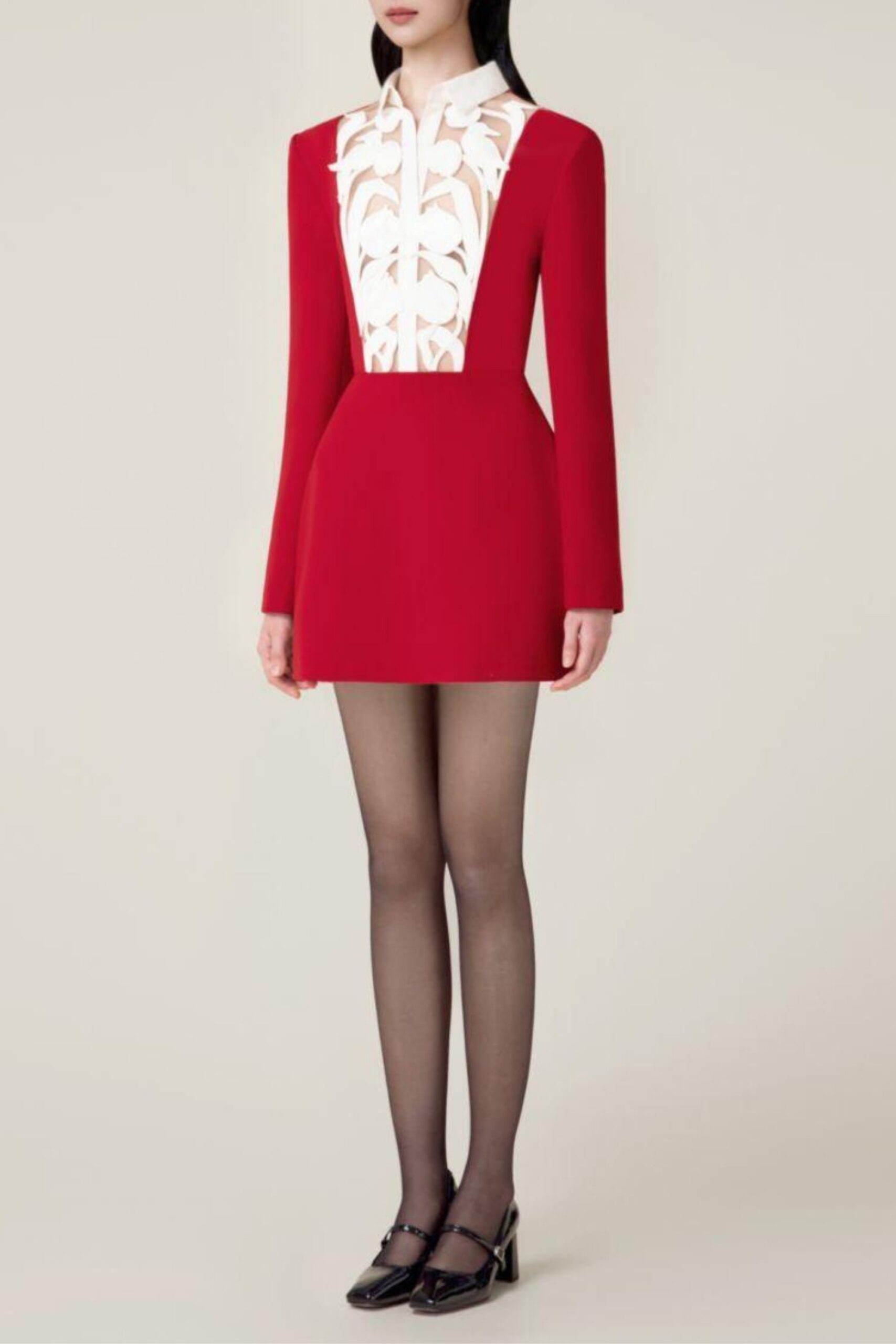 HOLLOW A-LINE MINI RED DRESS FOR PARTY