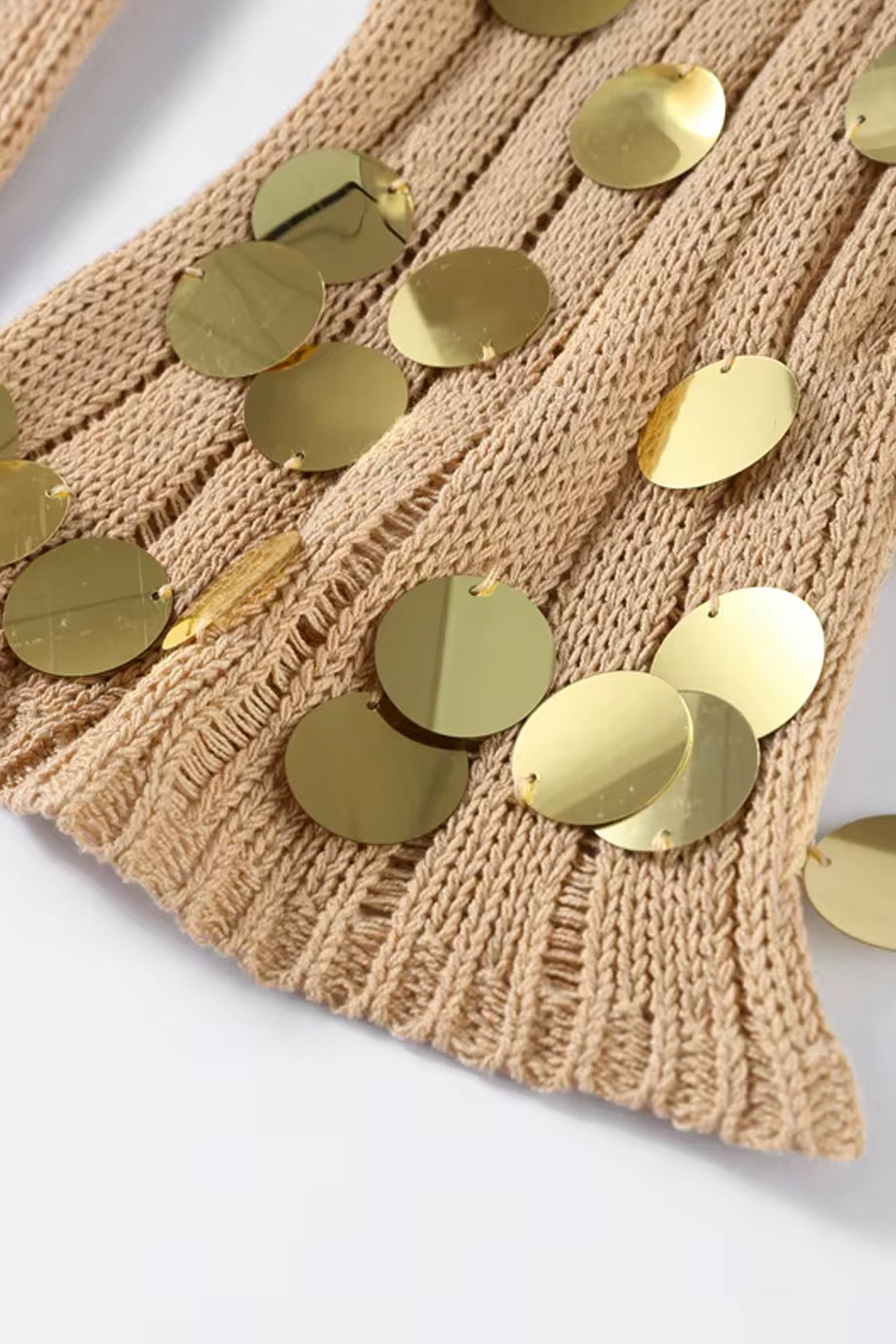 ELMA GOLDEN AURA V-NECK KNIT MAXI DRESS