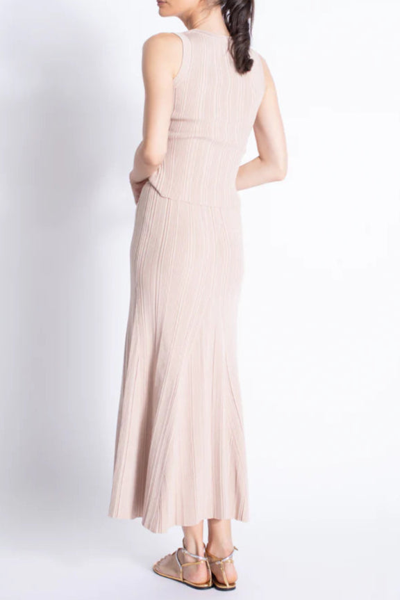EARTHA KNITTED DRESS SET, SLEEVELESS APRICOT OCCASION