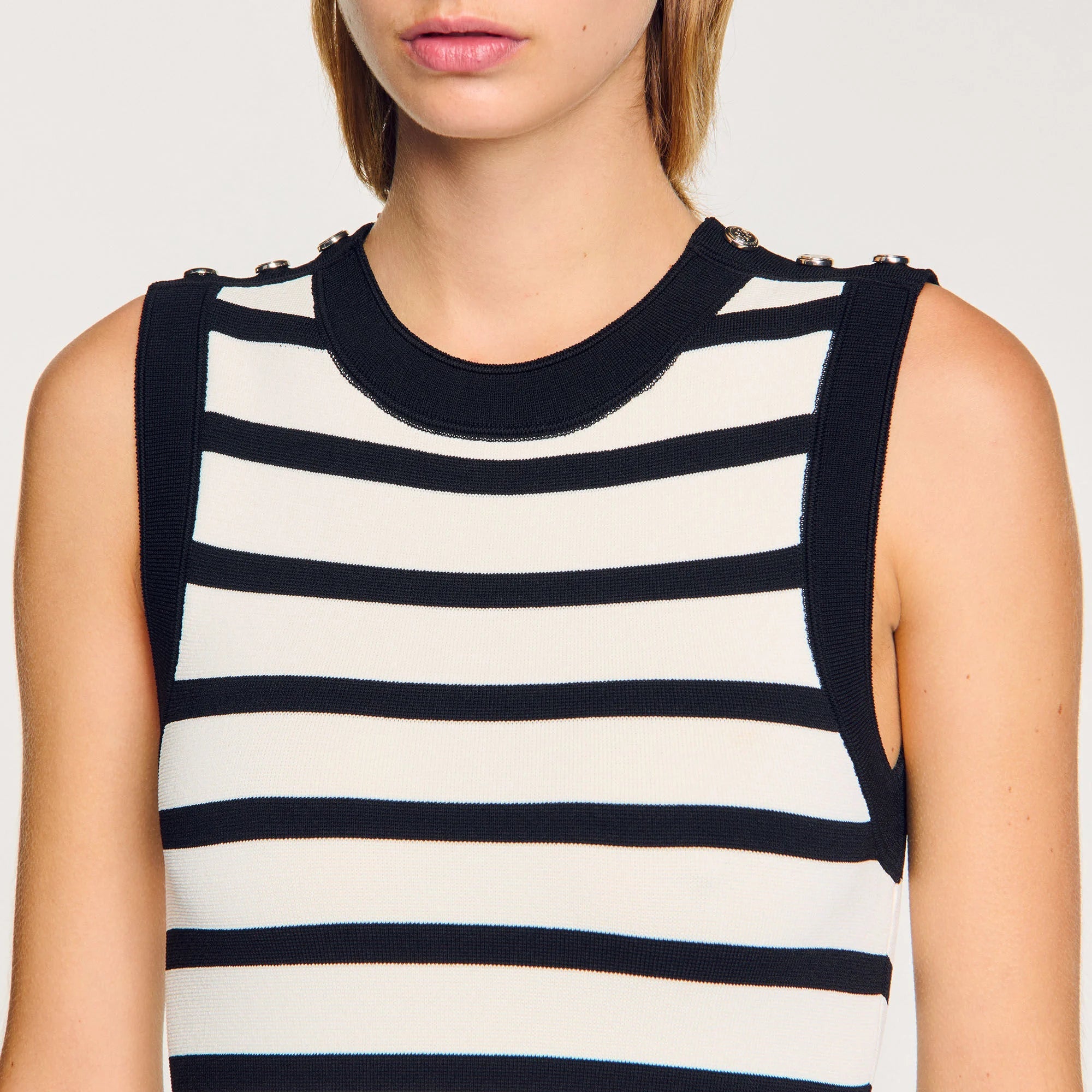 STRIPED KNIT MINI DRESS FOR CASUAL DAY OUT
