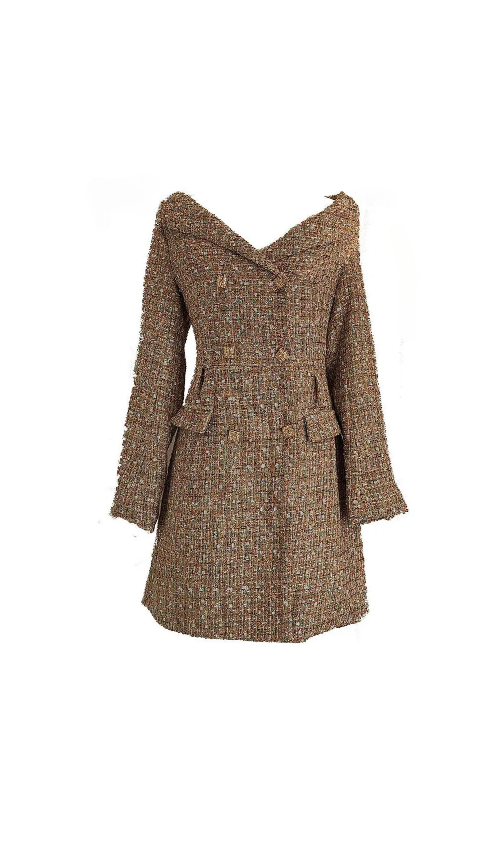 GOLD TINSEL BOUCLE OFF-SHOULDER PARTY MINI DRESS