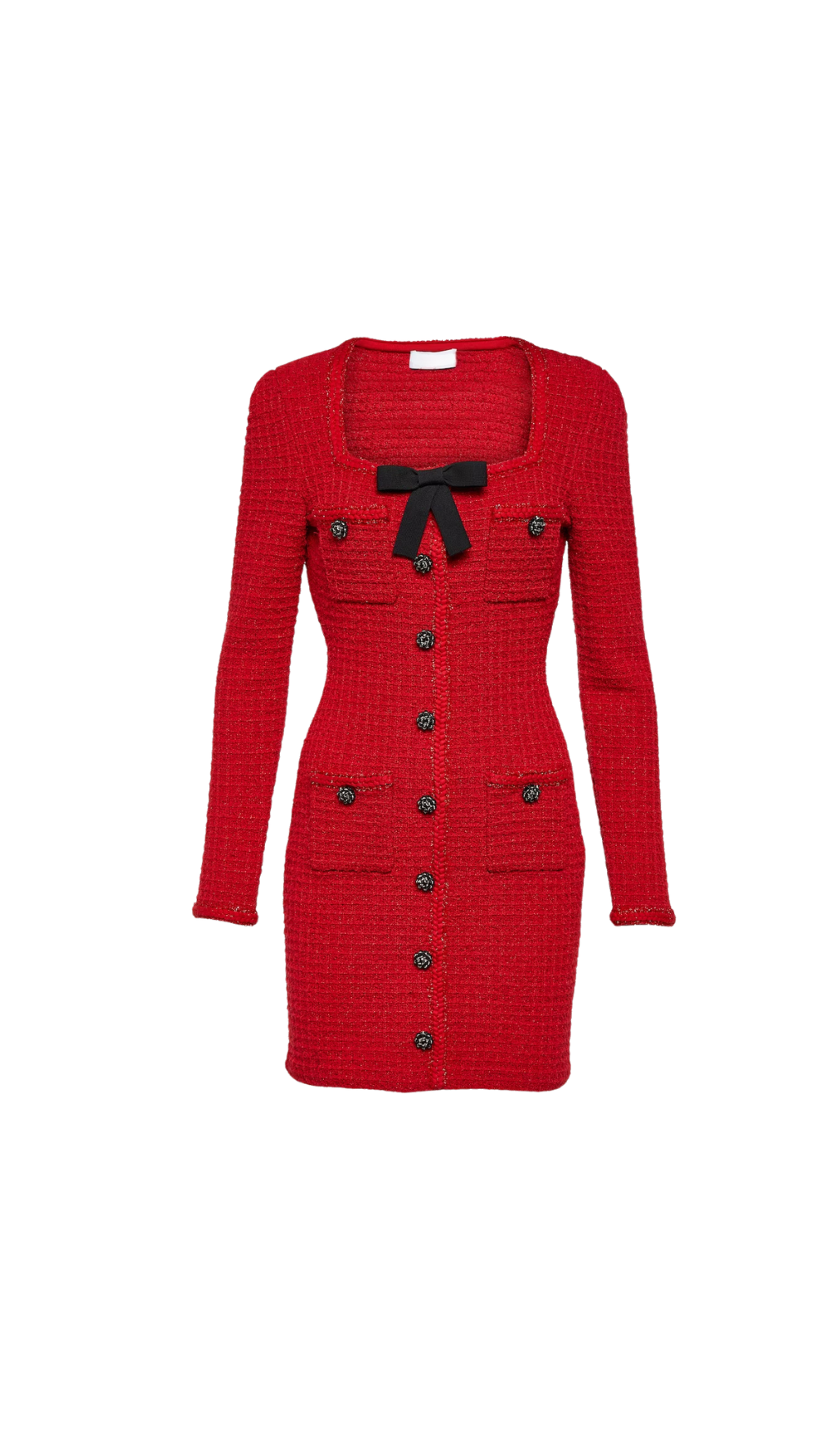 RED BOW ROUND NECK MINI DRESS FOR PARTY