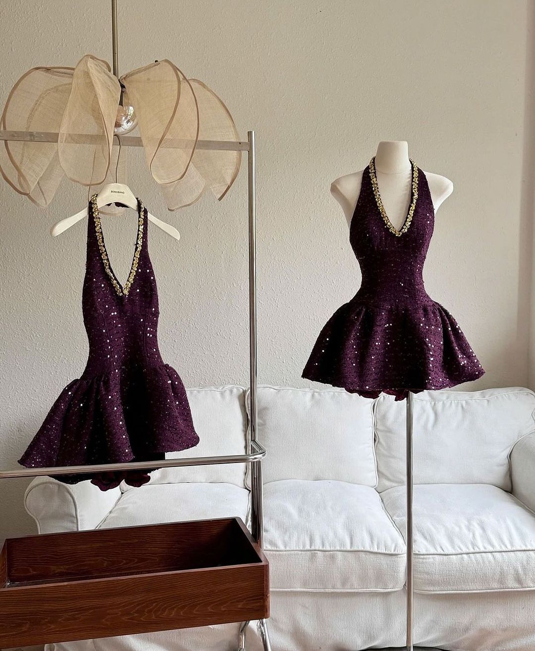 BELLEROSE PURPLE MINI DRESS FOR EVENTS
