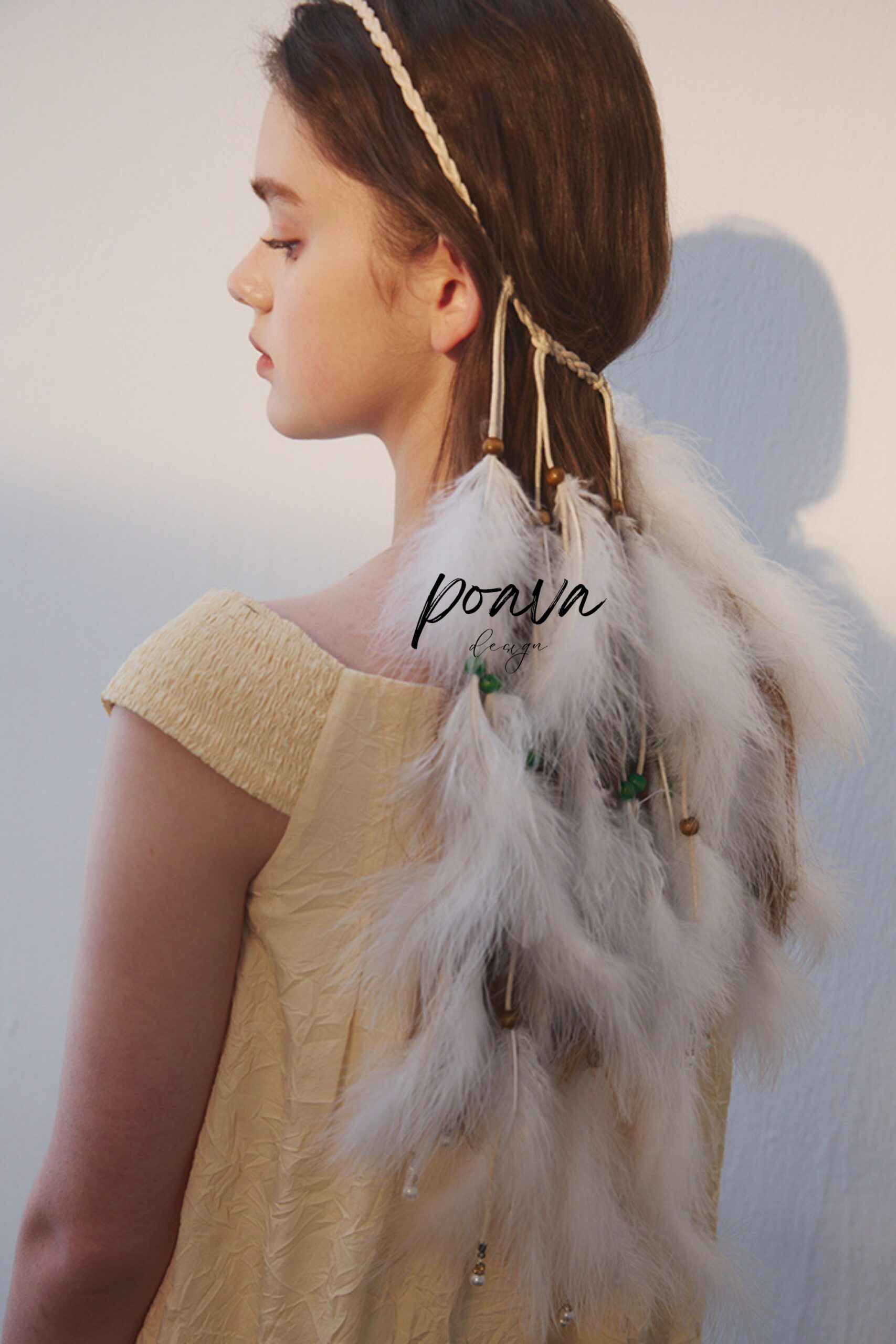 BOHEMIA WHITE FEATHER HEADBAND WEDDING