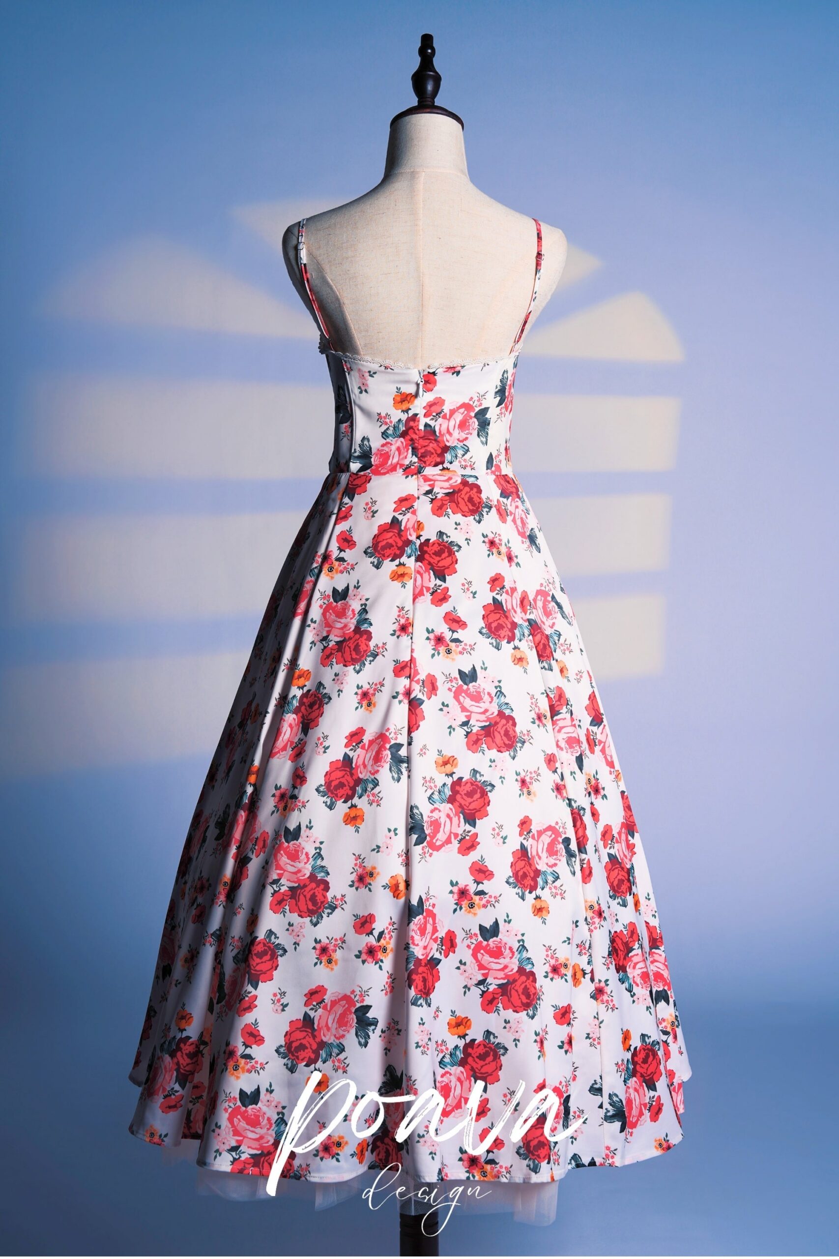 VINTAGE FLORAL BUSTIER TULLE DRESS FOR PARTY