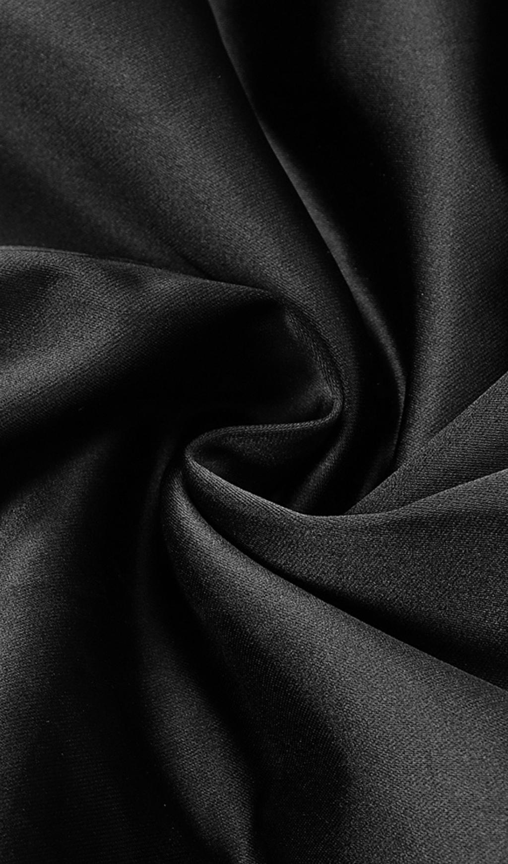 BUBBLE SLEEVE TWO-PIECE BLACK SUIT SET