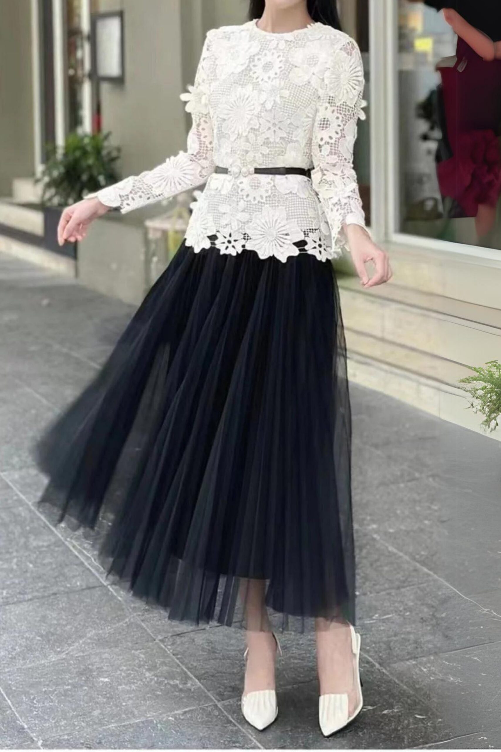 9_690b9dc8-17f5-4638-88c6-e6bf665b7b32 LACE TWO PIECE SET, LONG SLEEVE PARTY OUTFIT