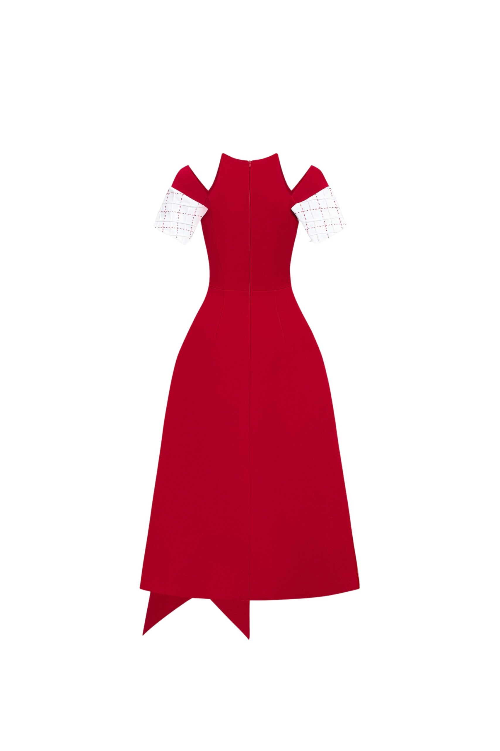TIFFANY TWO-TONE SLIT MIDI DRESS FOR EVENING