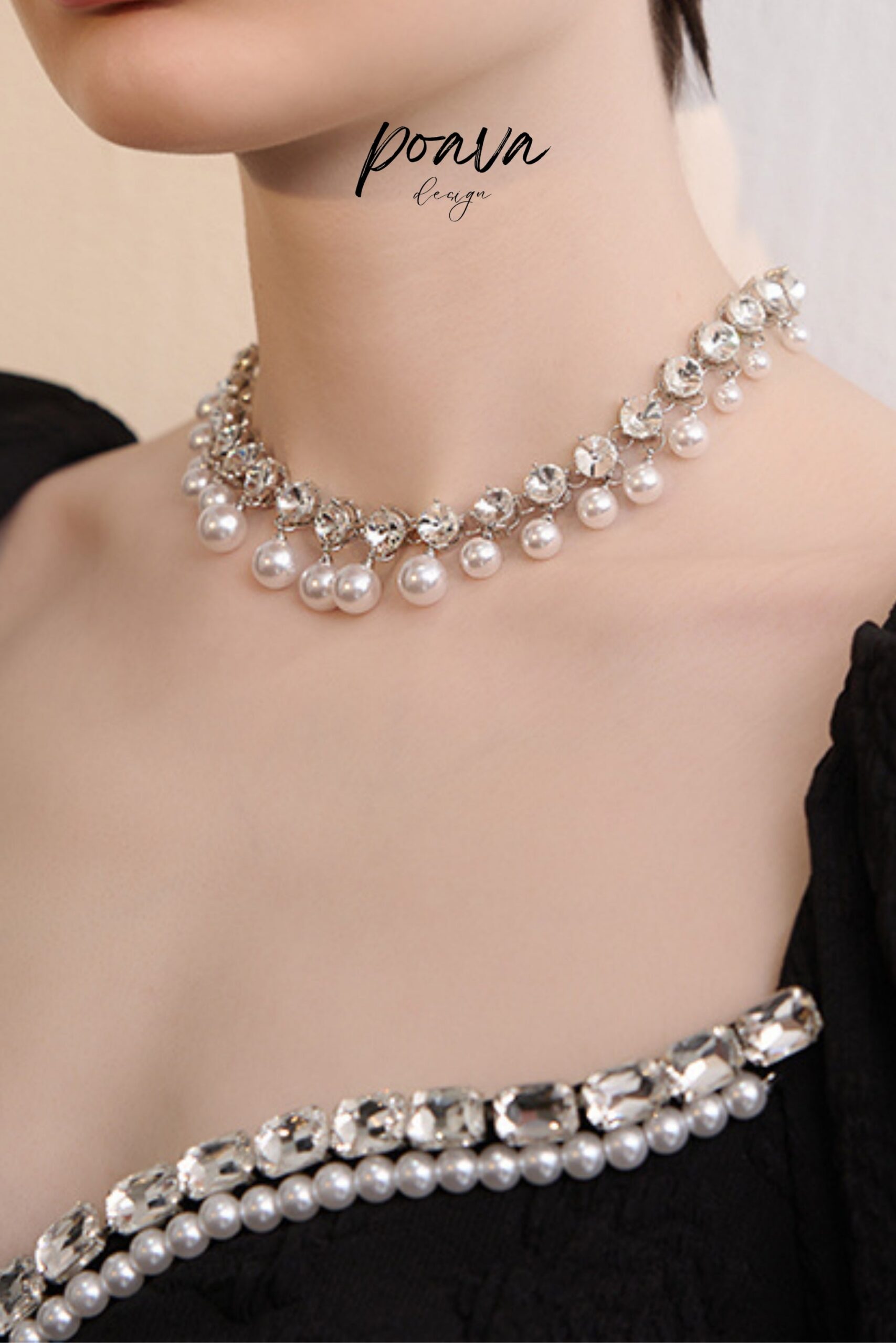 CRYSTAL & PEARL NECKLACE FOR WEDDING PARTY