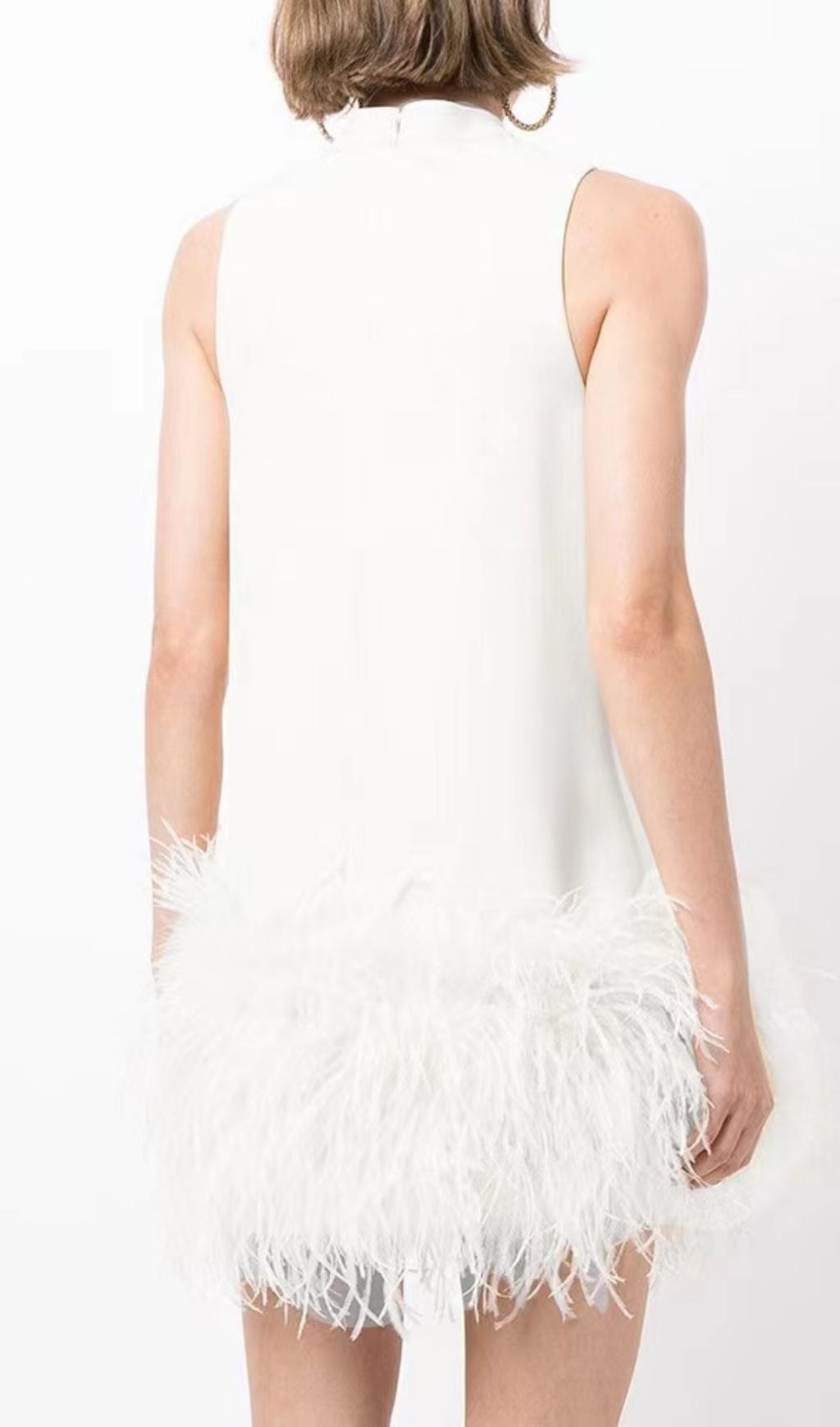 FEATHER MINI DRESS FOR PARTY NIGHT
