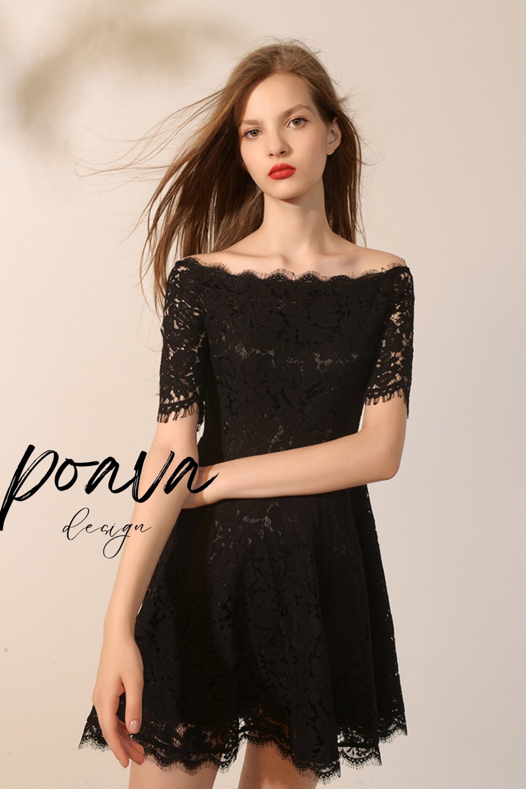 HEPBURN LACE MINI DRESS BLACK COCKTAIL PARTY