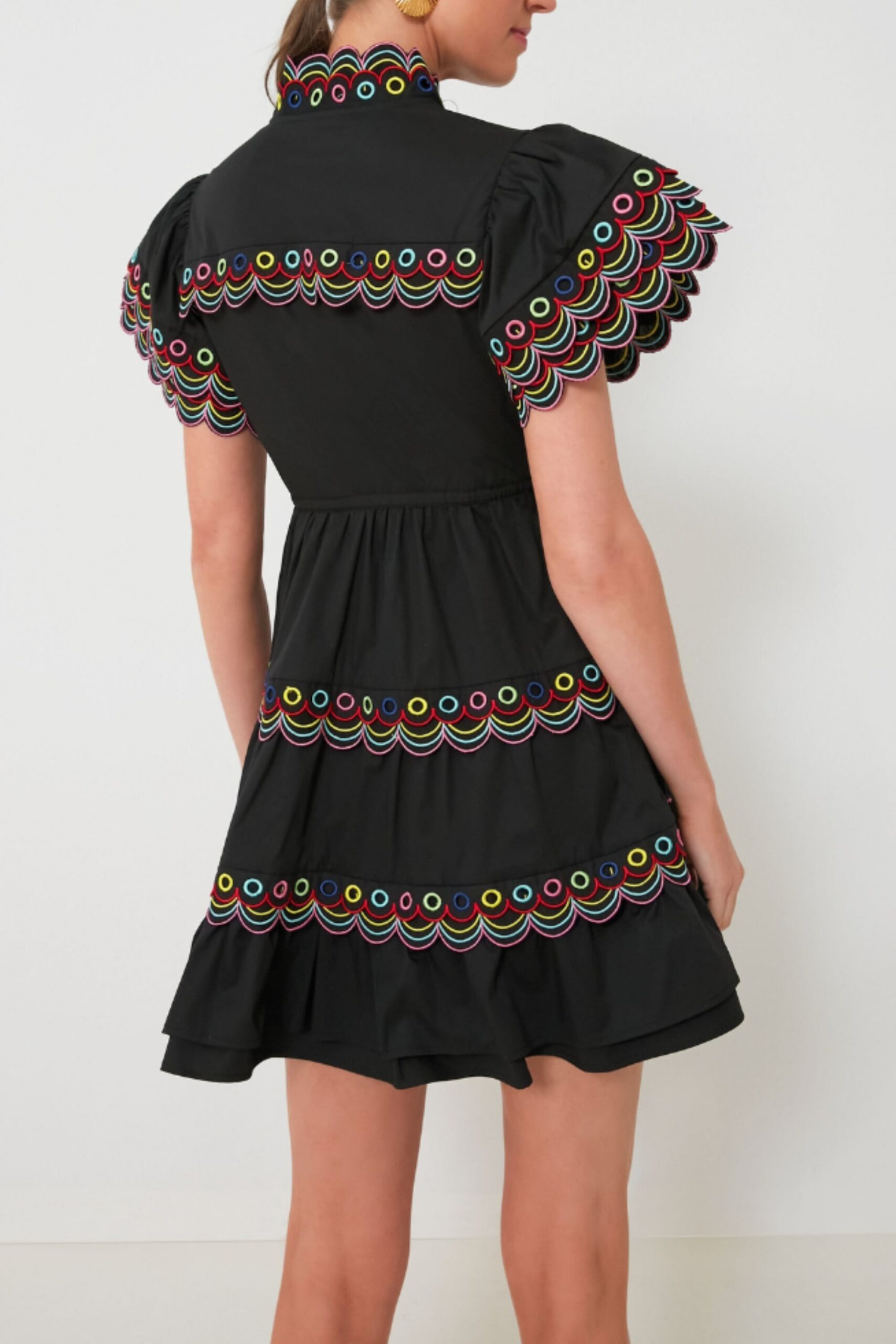 WAVY RUCHED MINI DRESS BLACK PARTY
