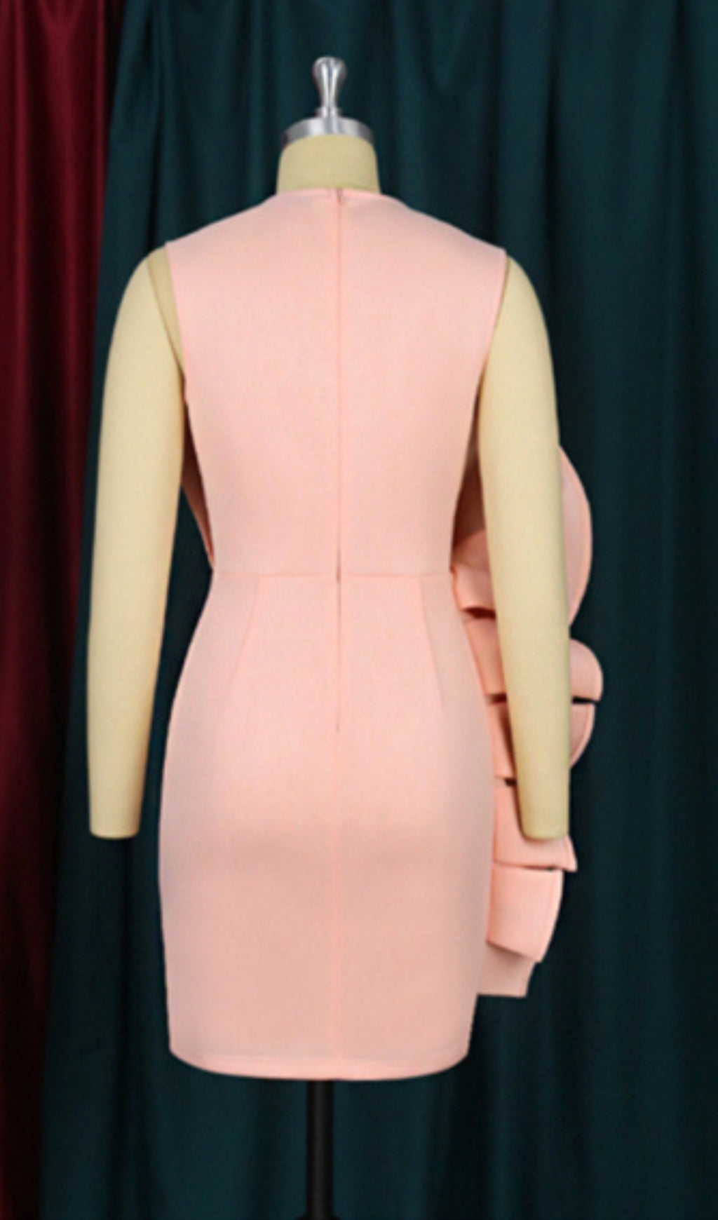 RUFFLED PINK MINI DRESS FOR PARTY