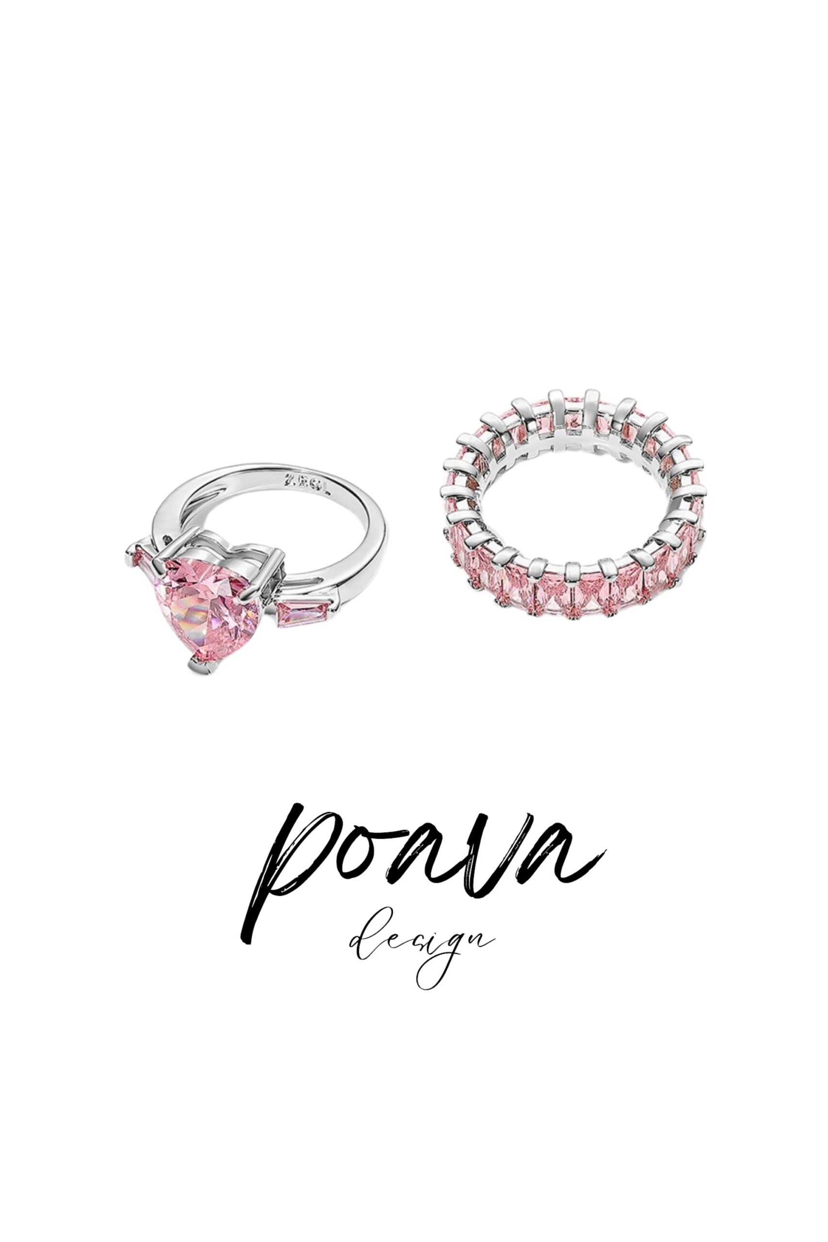 PINK DIAMOND RING, EMBELLISHED EVENING STATEMENT