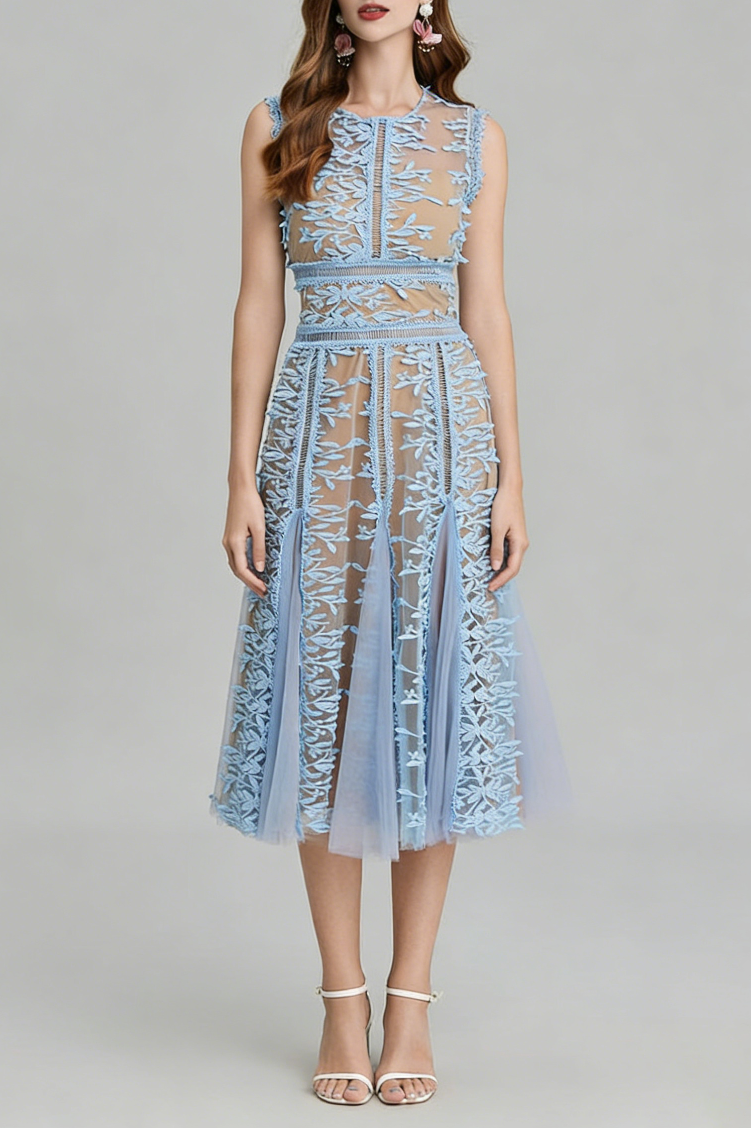 9_fbb9d35b-f58a-4d2b-834a-8e1cec30aad8 PHOENIX BLUE 3D LACE MIDI DRESS FOR EVENING