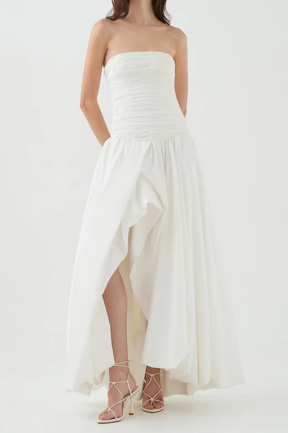 9ebbc982-bd59-4f41-95c9-cc72d59ca236 NANCY BUBBLE HEM IVORY MAXI DRESS