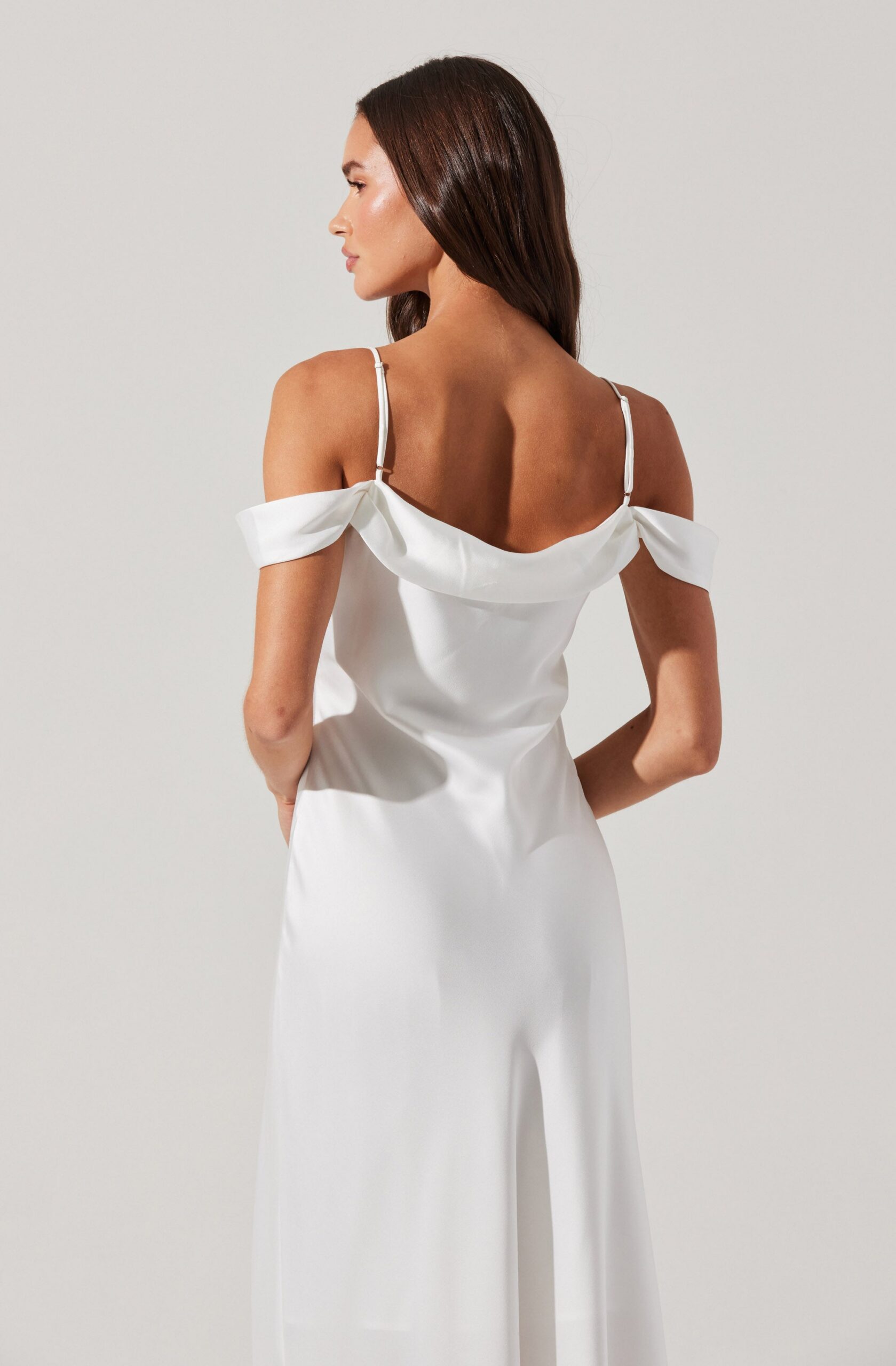 KITURA COLD SHOULDER MIDI DRESS FOR EVENING PARTY
