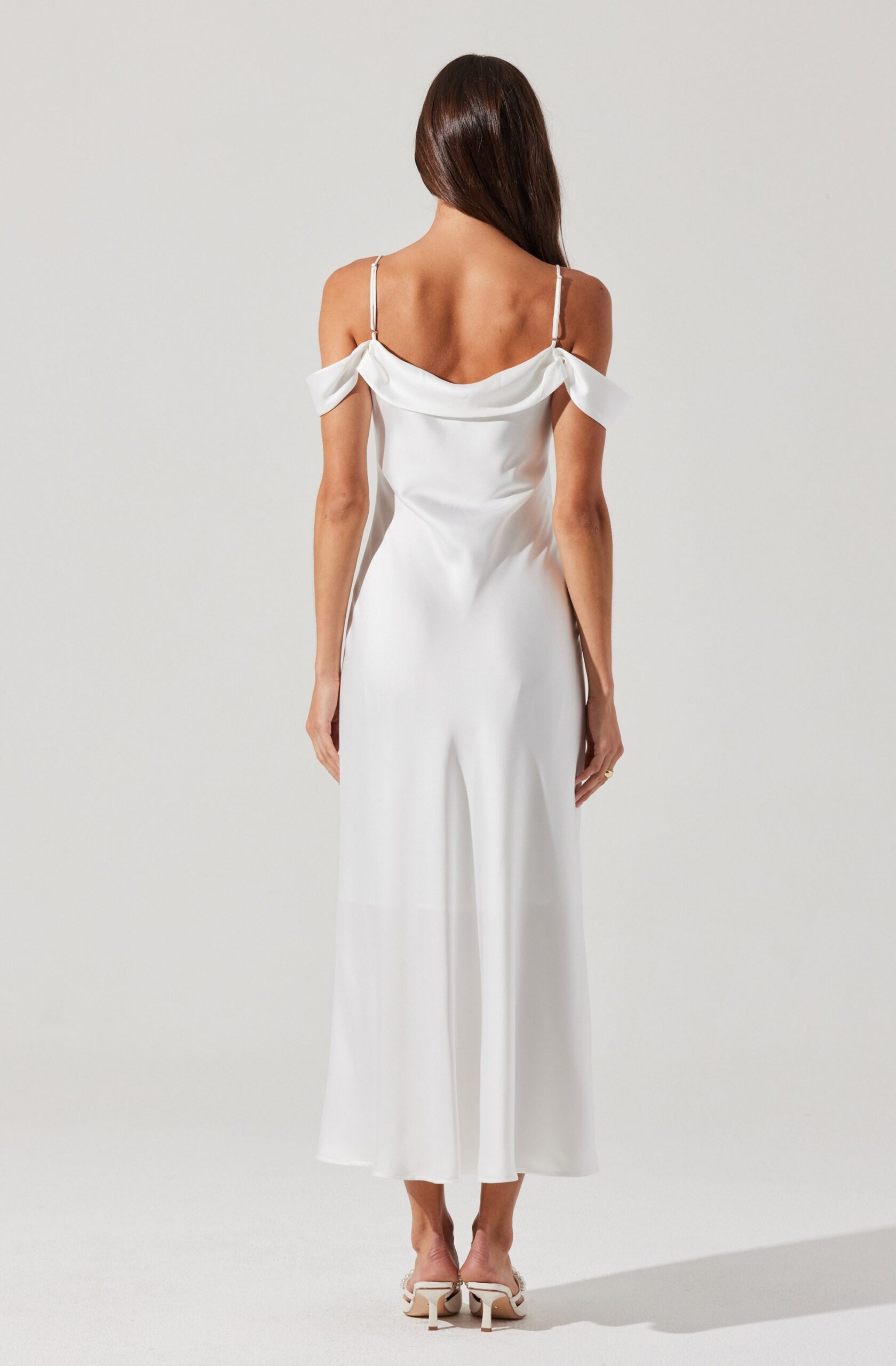KITURA COLD SHOULDER MIDI DRESS FOR EVENING PARTY