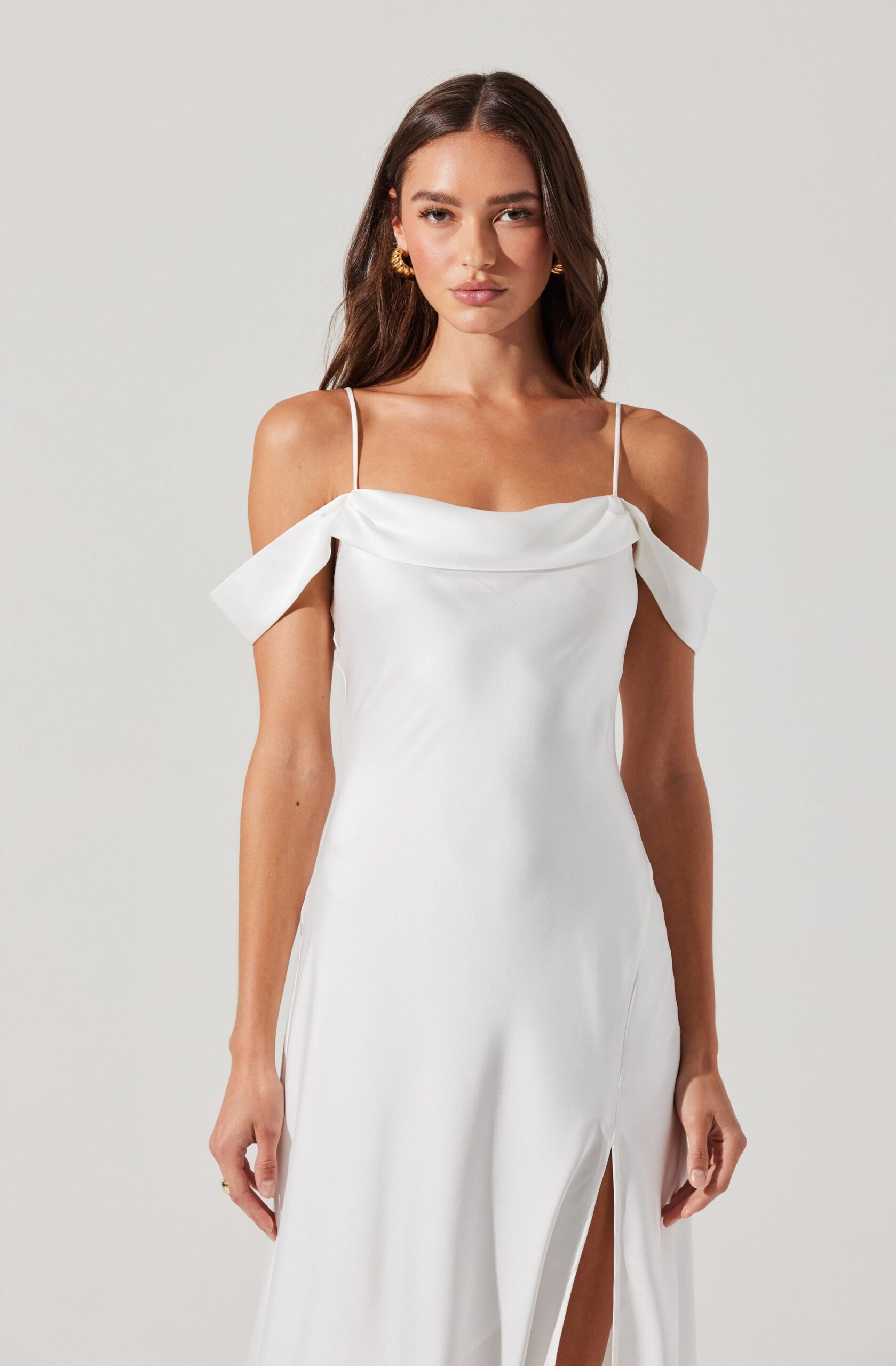 KITURA COLD SHOULDER MIDI DRESS FOR EVENING PARTY
