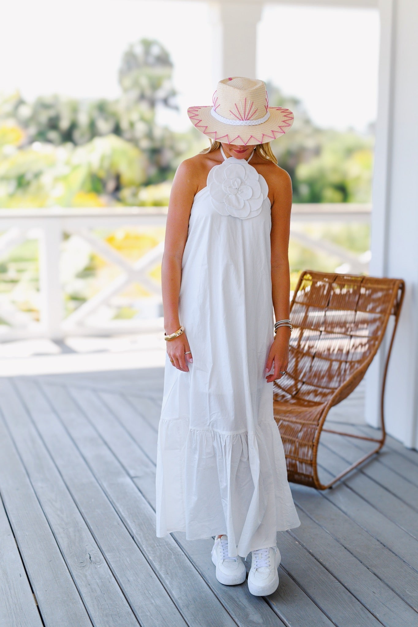 SIDNEY MAXI SUNDRESS FLORAL IVORY SUMMER