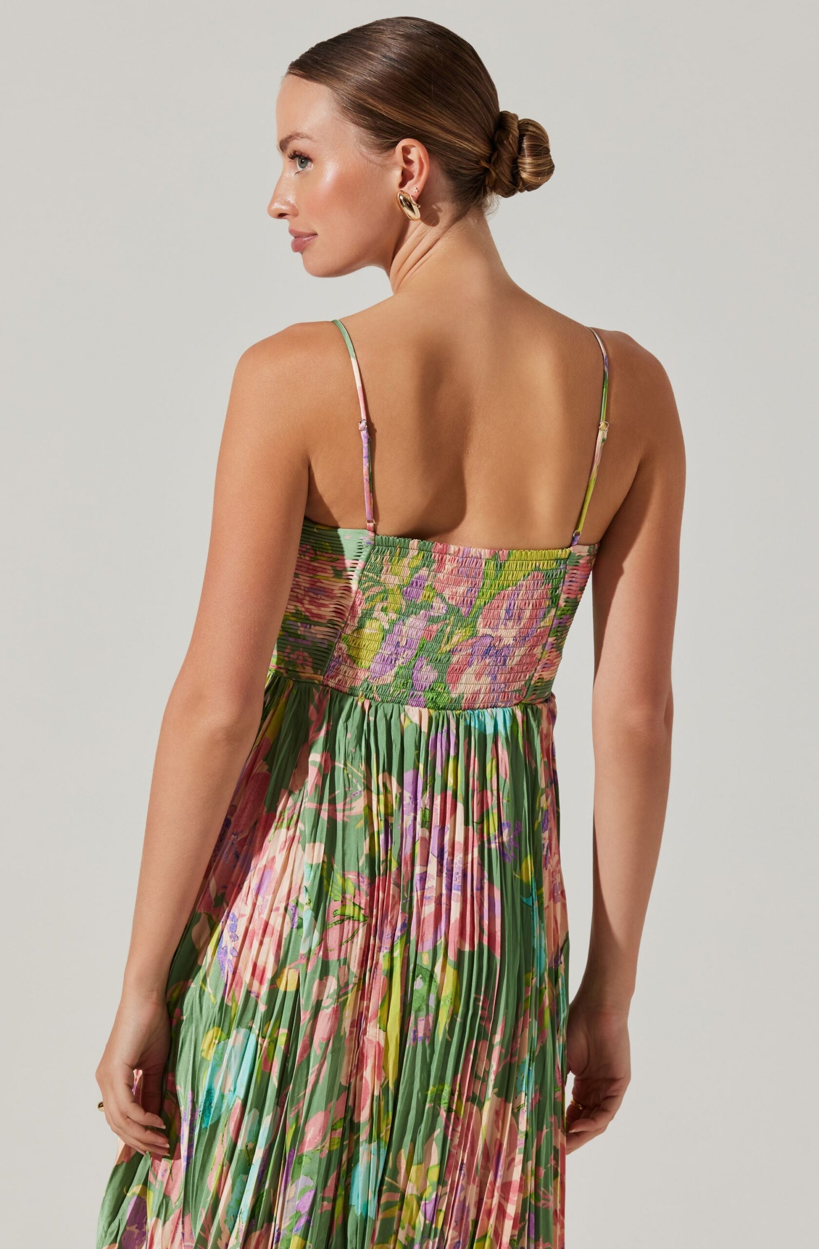 MAEVE PRINTED PLEATED MIDI DRESS FOR WEDDING GUEST