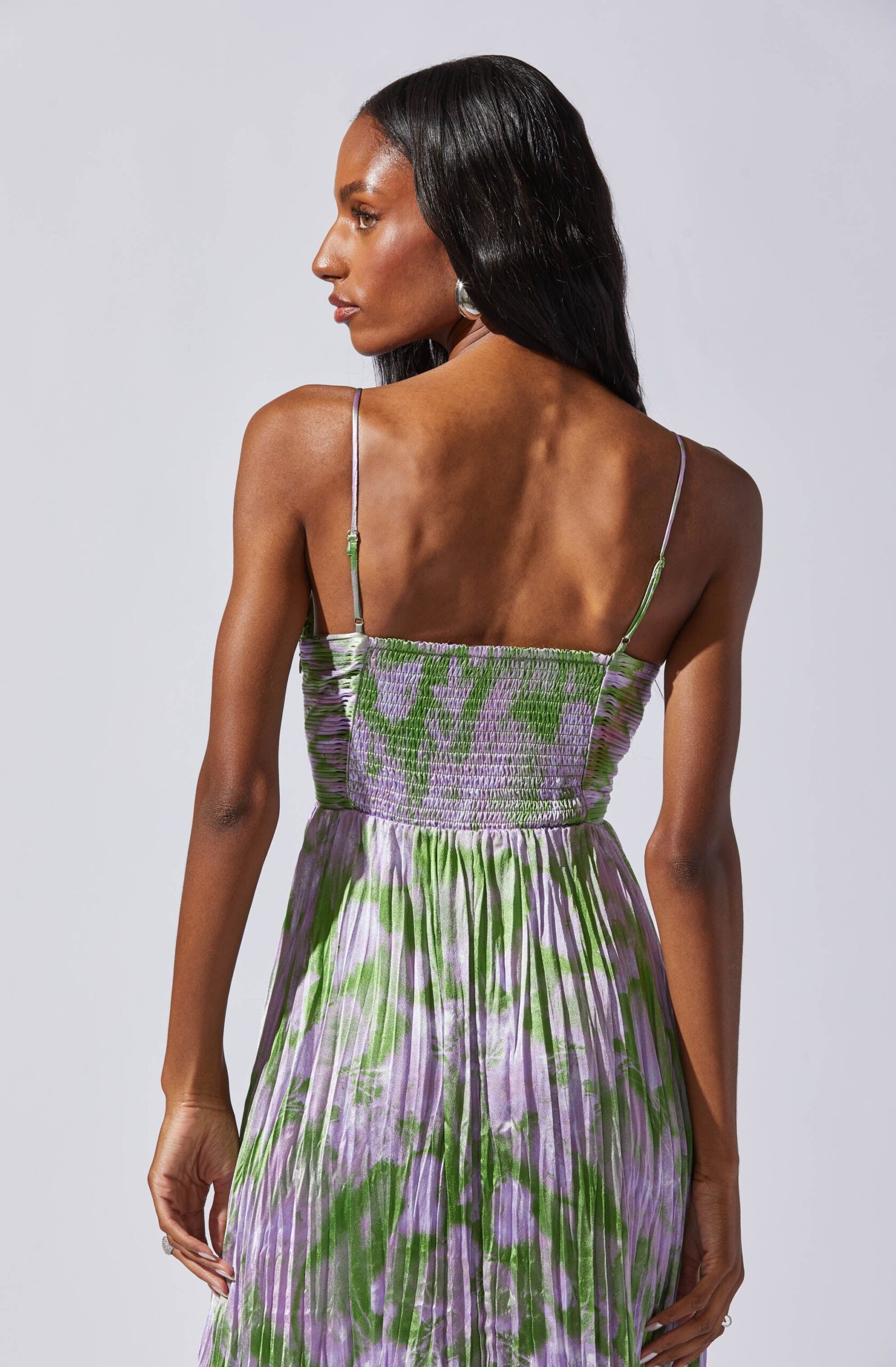 MAEVE PRINTED PLEATED MIDI DRESS FOR WEDDING GUEST