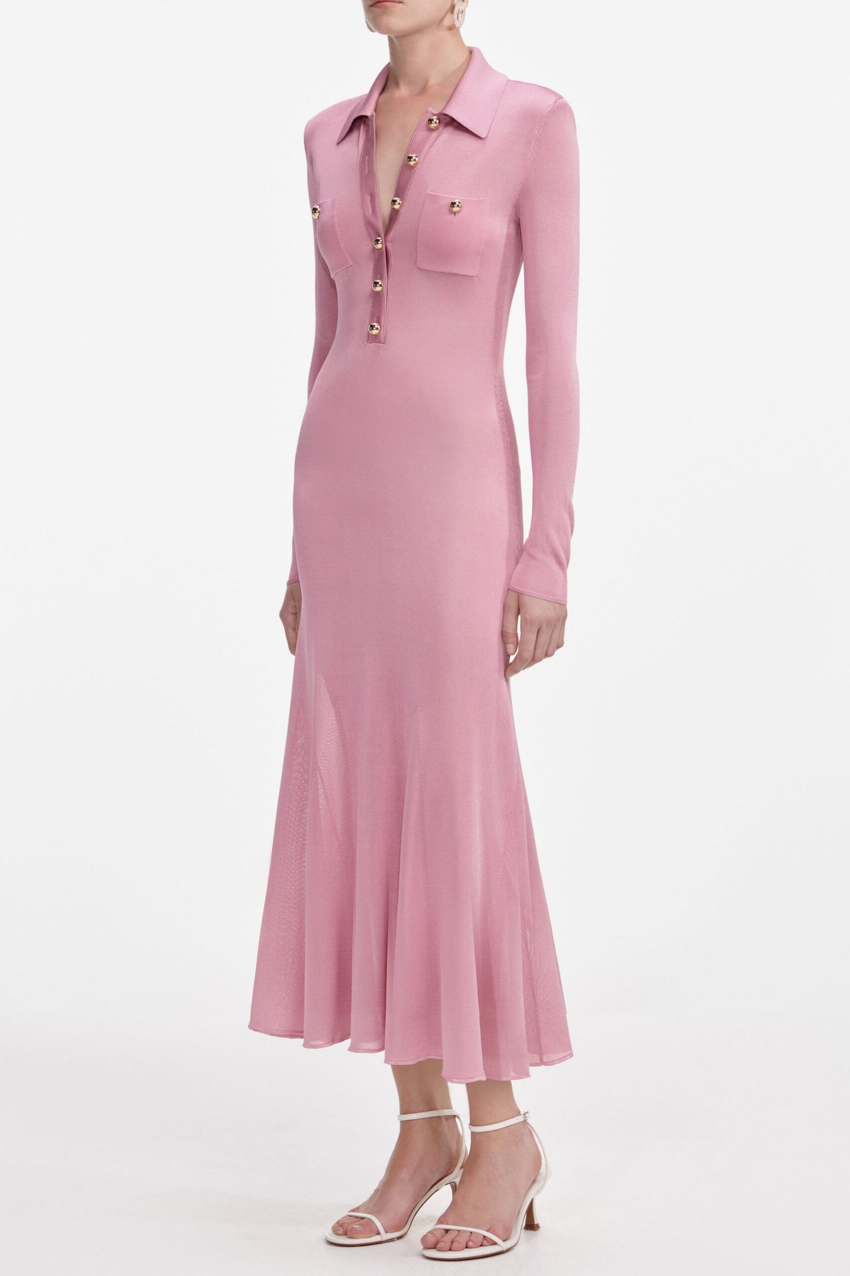 DOMINIC PINK KNIT MIDI DRESS, A-LINE, DATE NIGHT