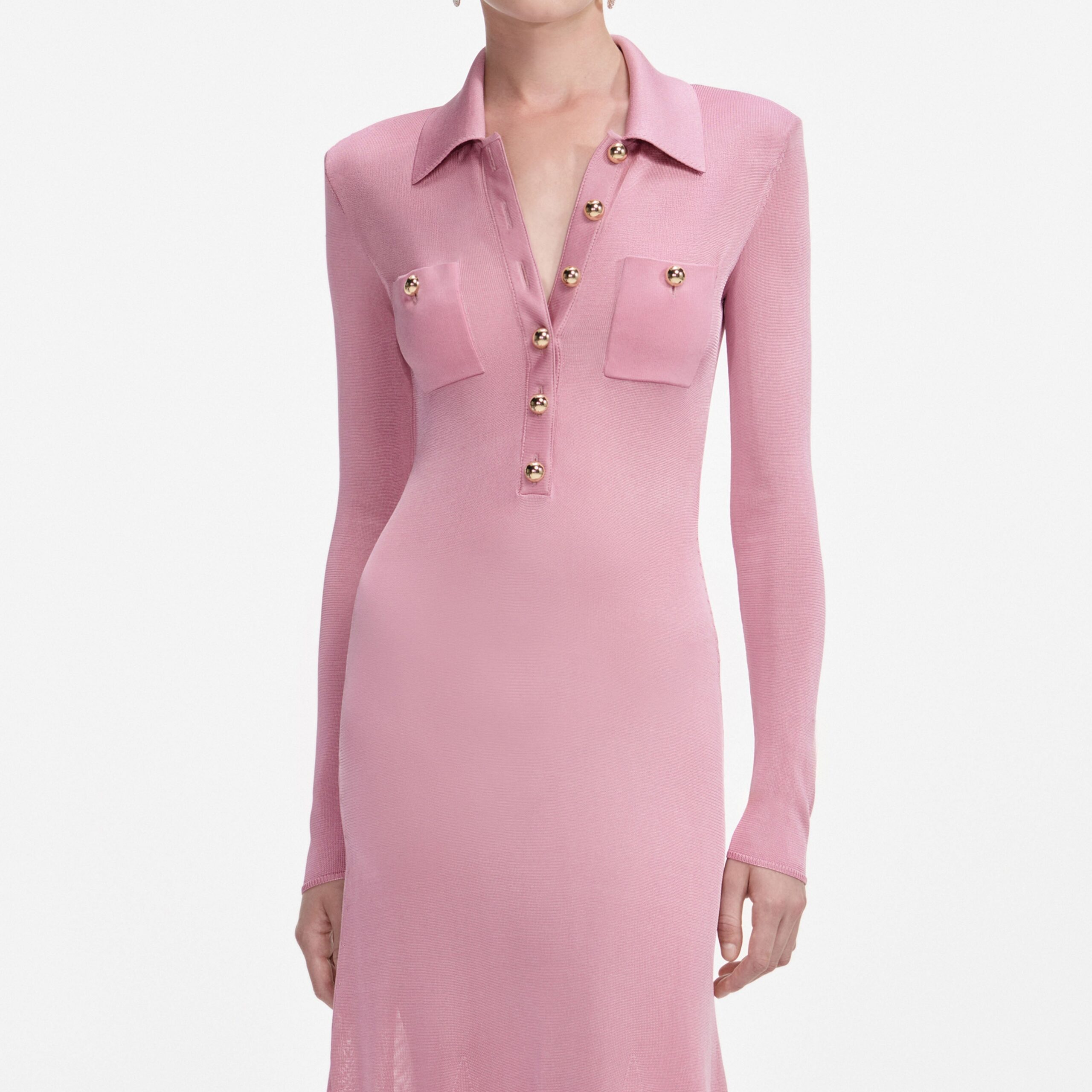 DOMINIC PINK KNIT MIDI DRESS, A-LINE, DATE NIGHT