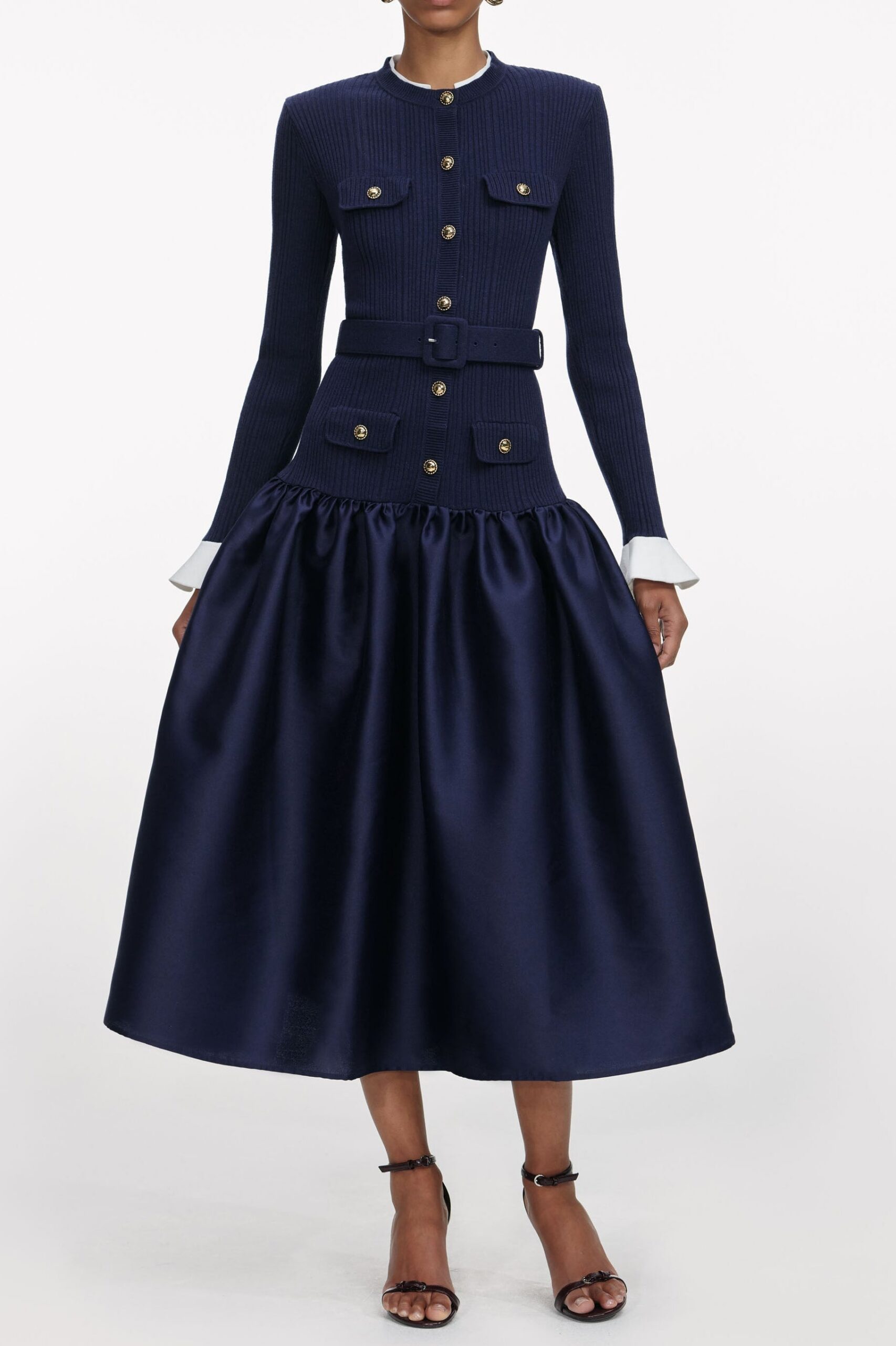 AW25-016MA-N_1_db35f5ea-bc64-4851-9302-07755e0405bc JANE NAVY TAFFETA MIDI DRESS FOR EVENING