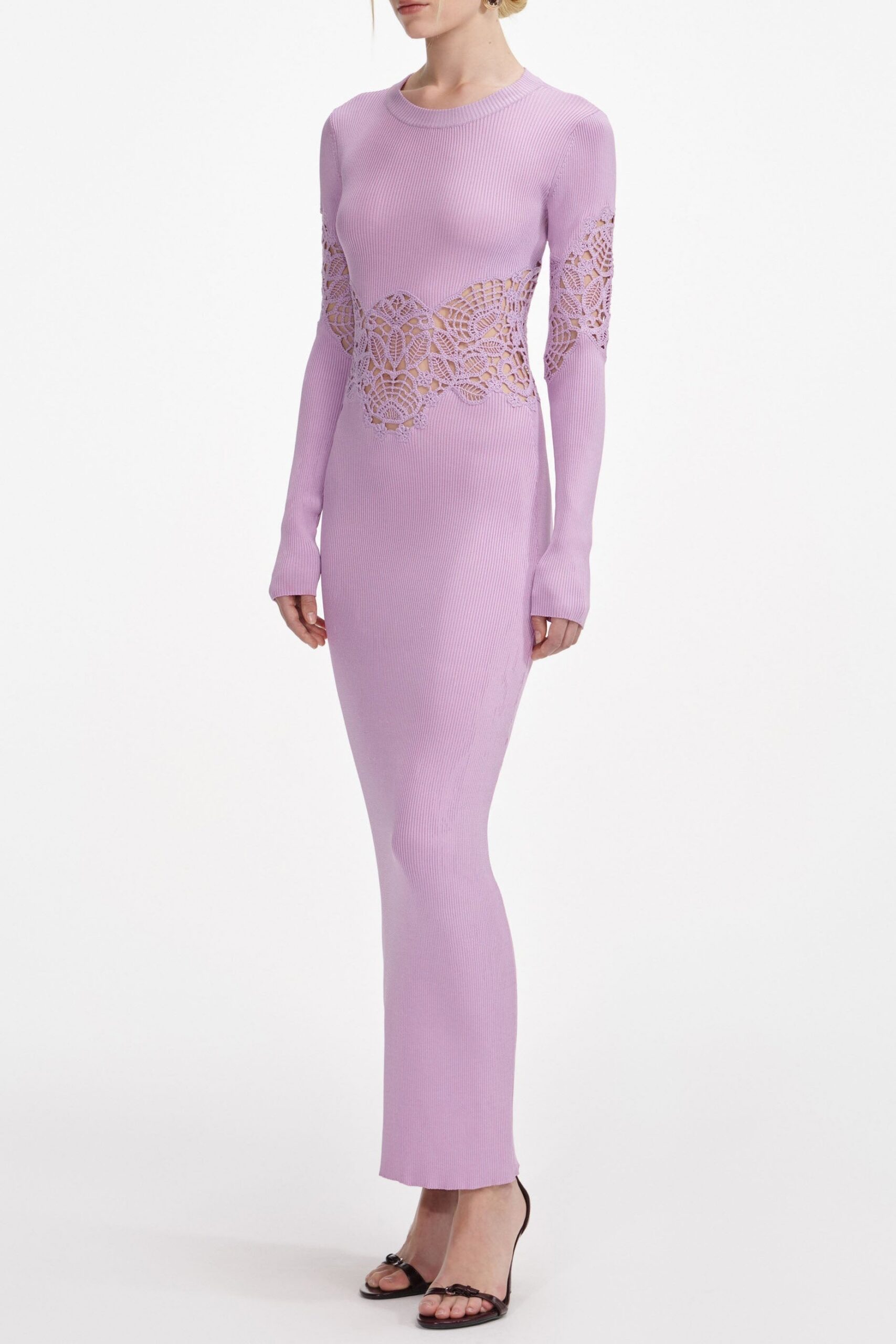 BLANCHE PINK CUT OUT KNIT MAXI DRESS