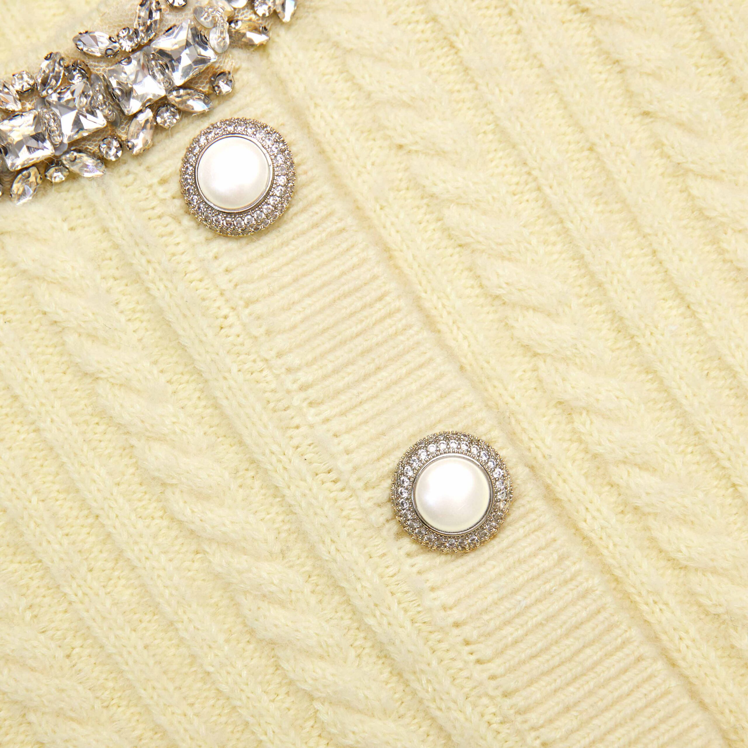 SABINA YELLOW RHINESTONE ALPACA CARDIGAN