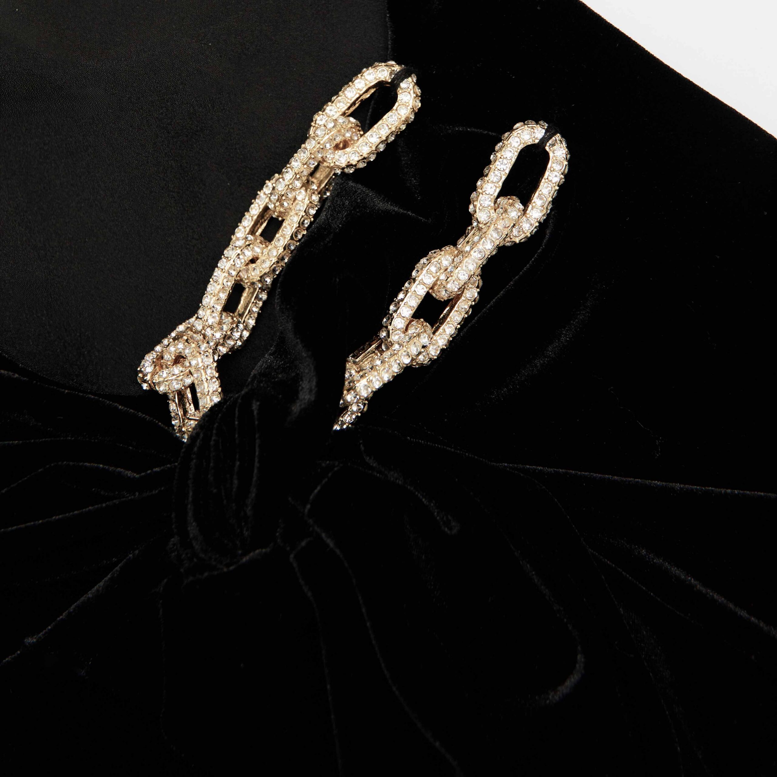 YVETTE BLACK VELVET EMBELLISHED MINI DRESS
