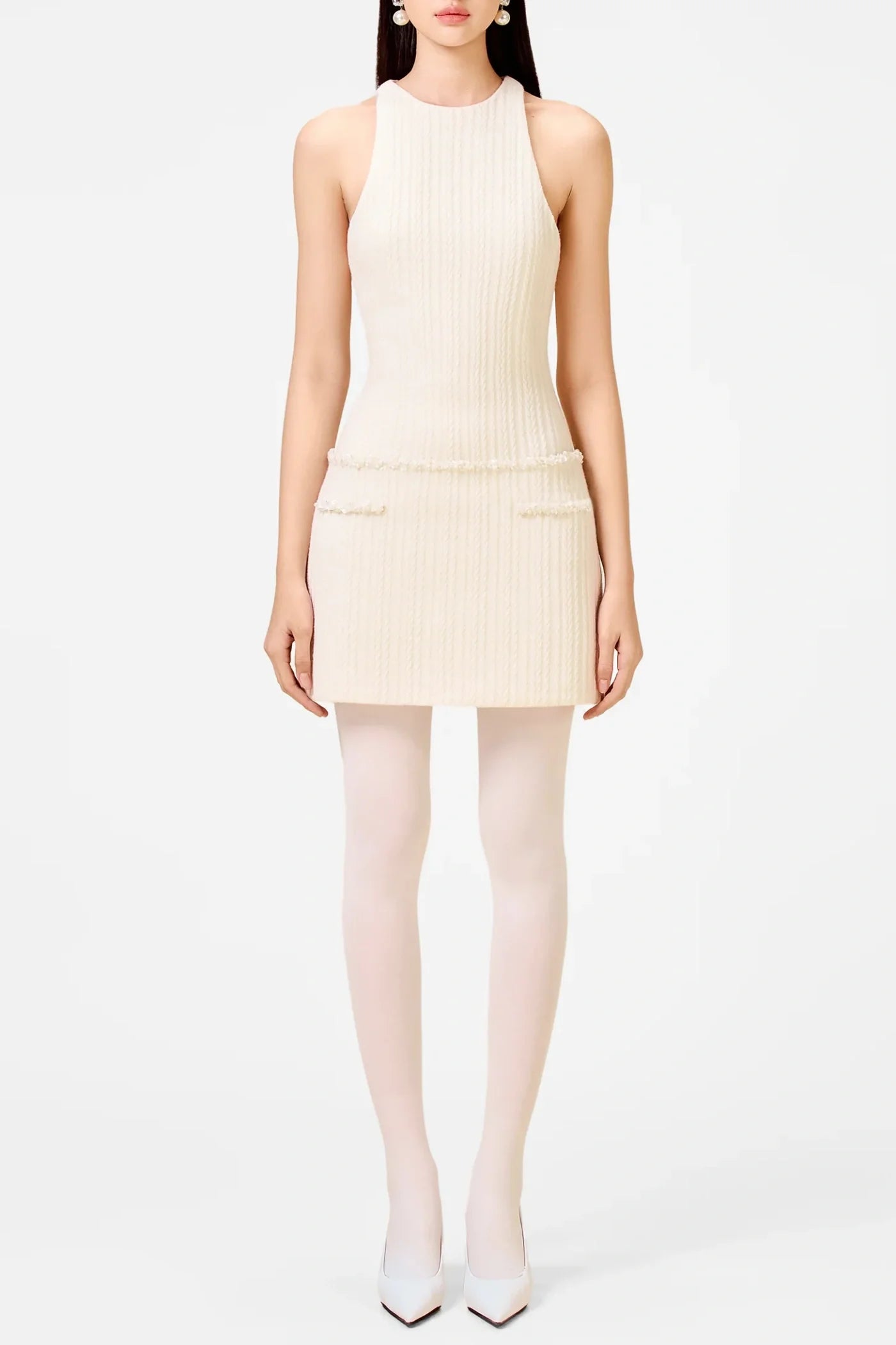 AbeneSleevelessBeadedEmbellishedKnitMiniDress_1 ABENE SLEEVELESS BEADED KNIT MINI DRESS