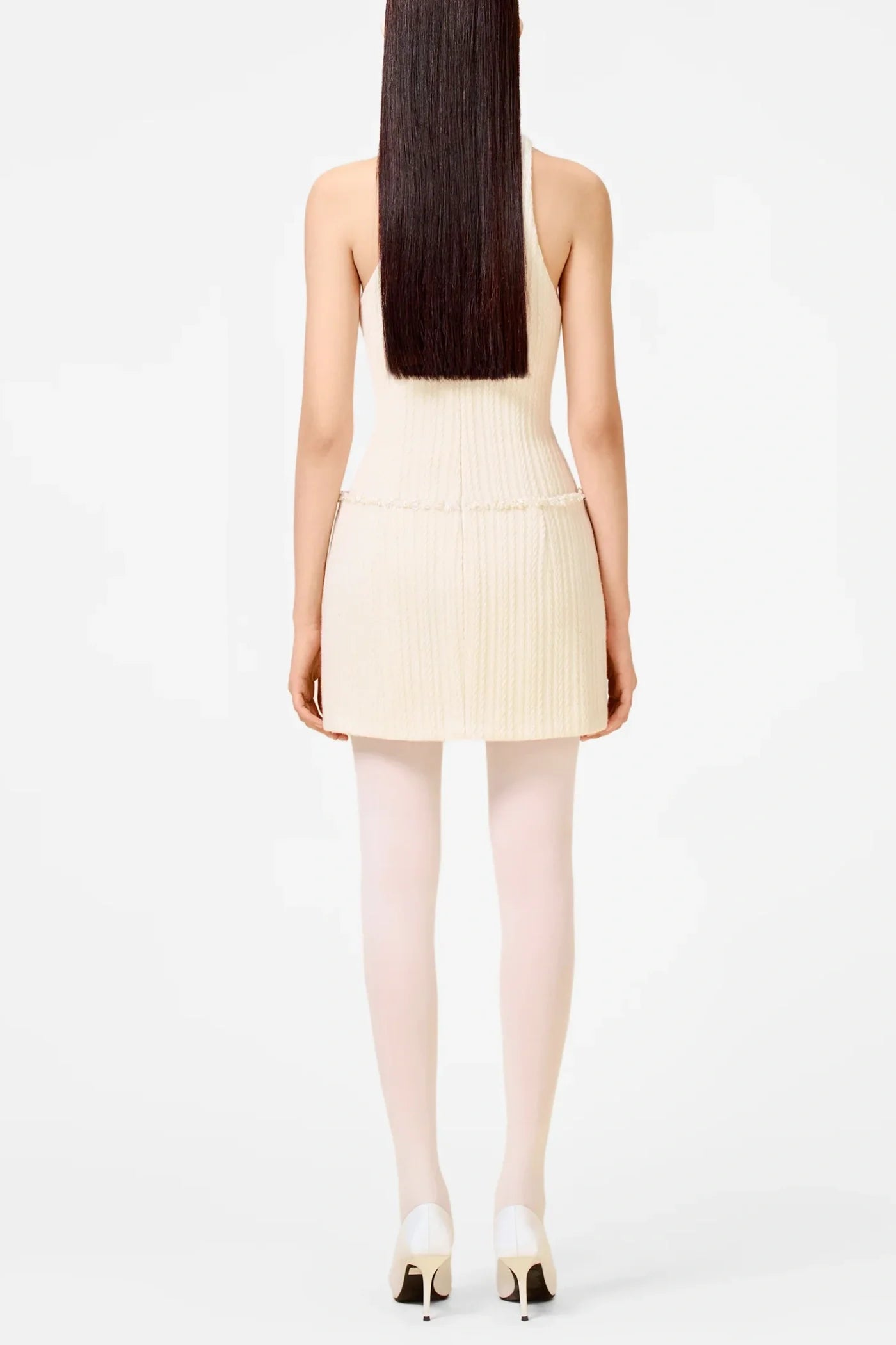 ABENE SLEEVELESS BEADED KNIT MINI DRESS