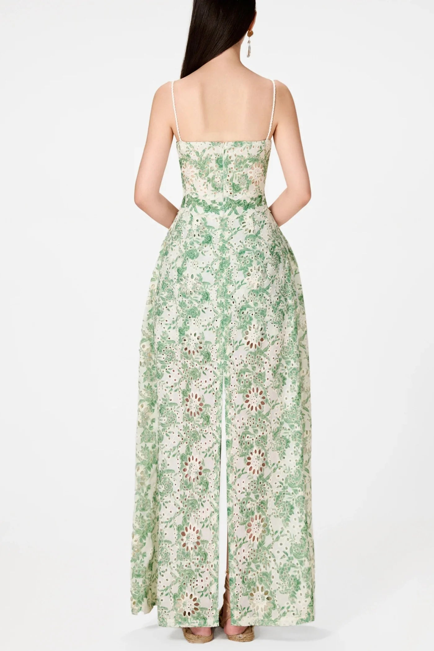 FLORAL EMBROIDERED SHORTS & DRESS SET - GREEN