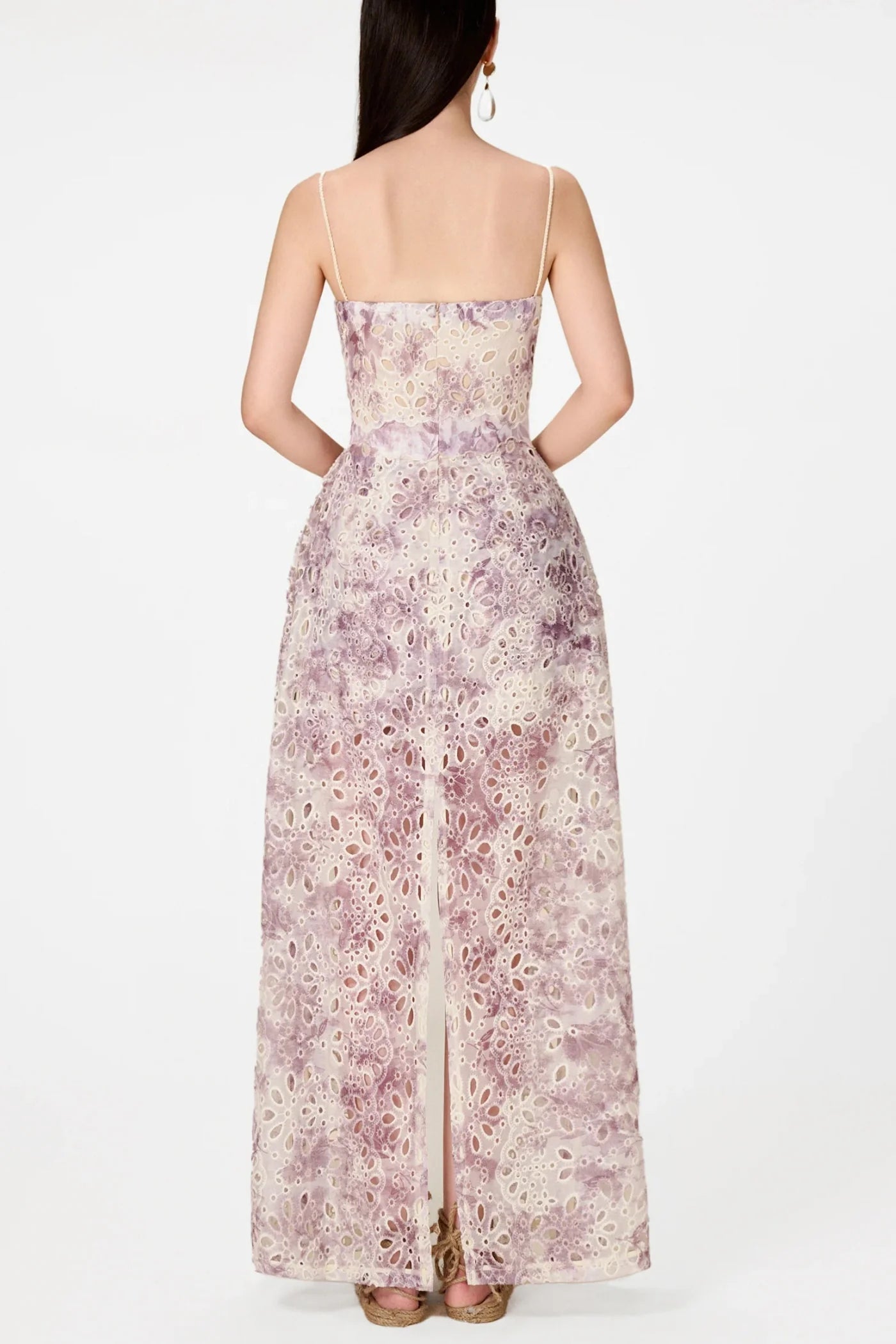 ABETZI FLORAL EMBROIDERED MAXI DRESS SET - PURPLE