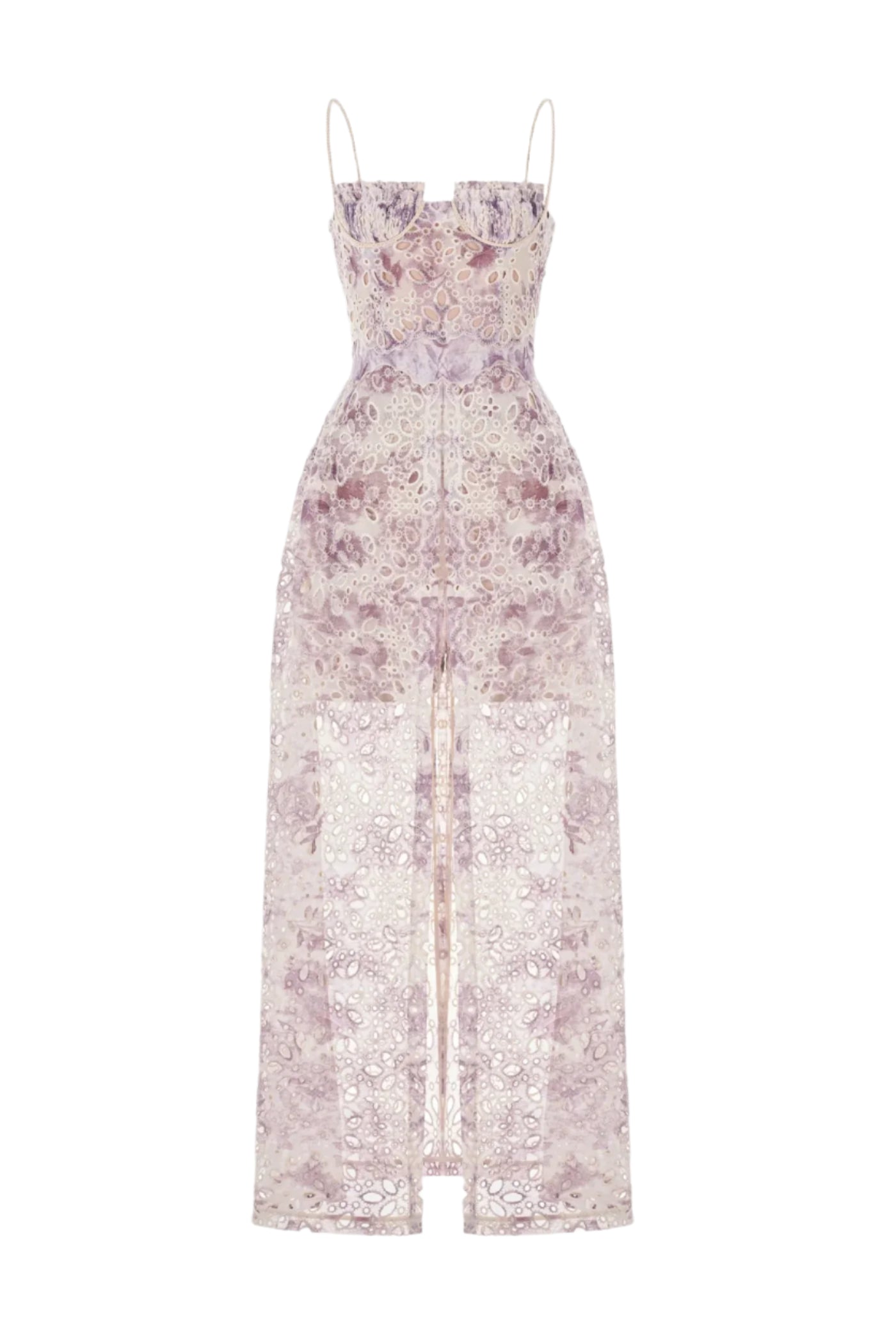 ABETZI FLORAL EMBROIDERED MAXI DRESS SET - PURPLE