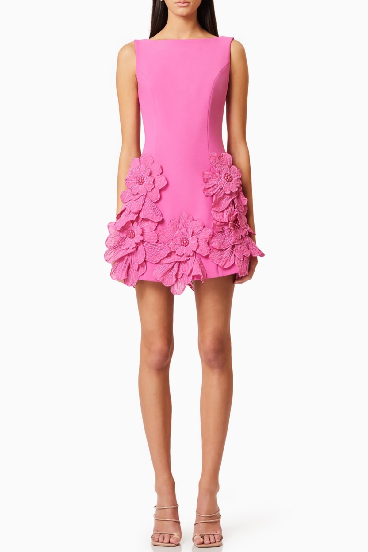 AdalgisaFloralAppliqueMiniDress-Pink_2 FLORAL APPLIQUÉ MINI DRESS - PINK COCKTAIL