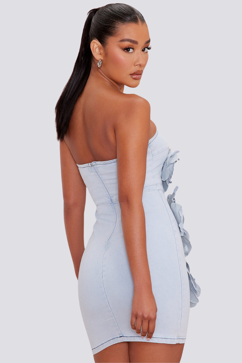 ADDILYNN STRAPLESS FLORAL MINI DRESS FOR PARTY