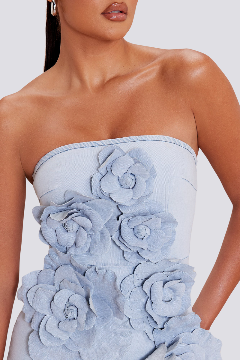 ADDILYNN STRAPLESS FLORAL MINI DRESS FOR PARTY