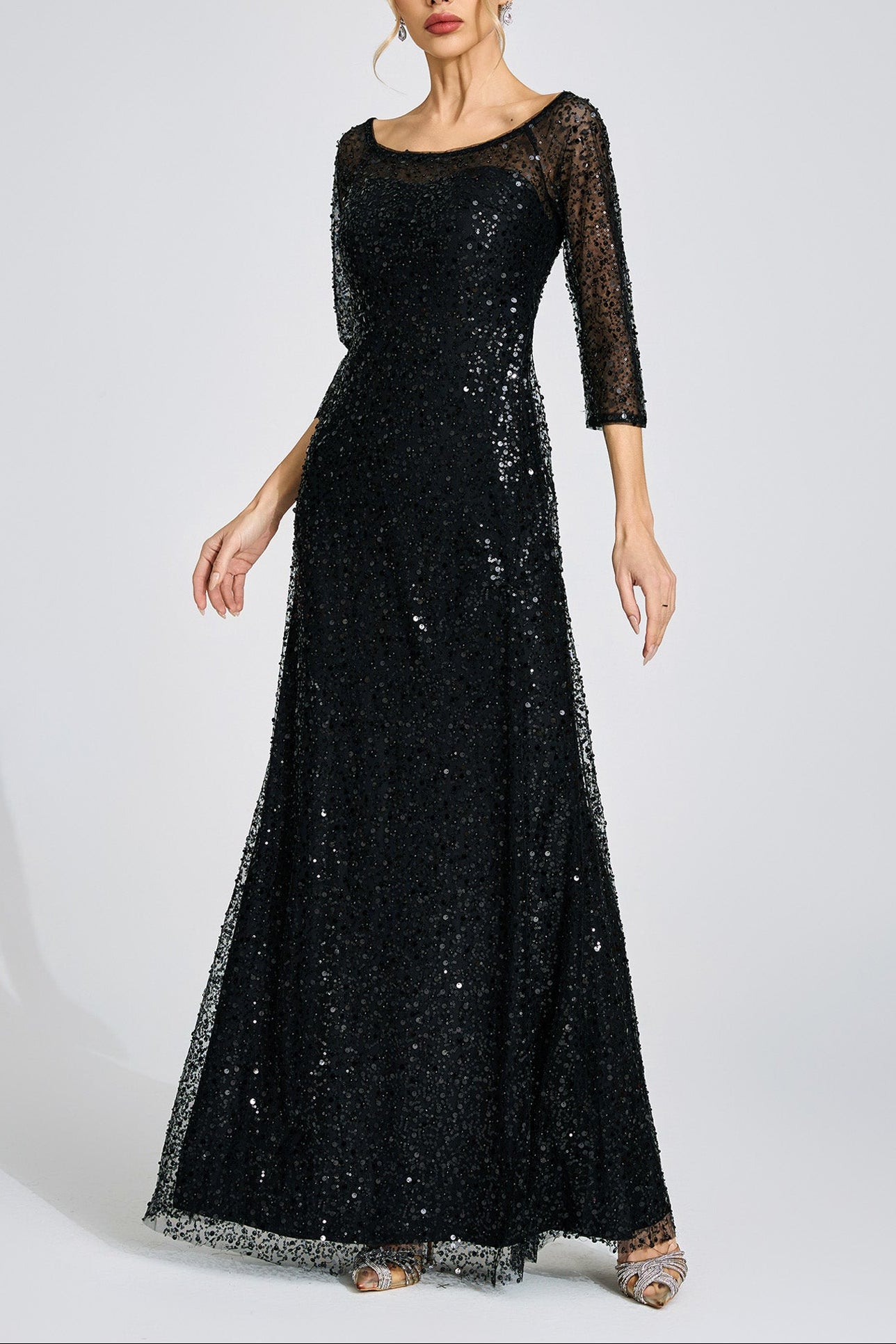 Aeliana-Moon-_3_-0 BLACK DIAMOND TULLE MAXI DRESS, EVENING