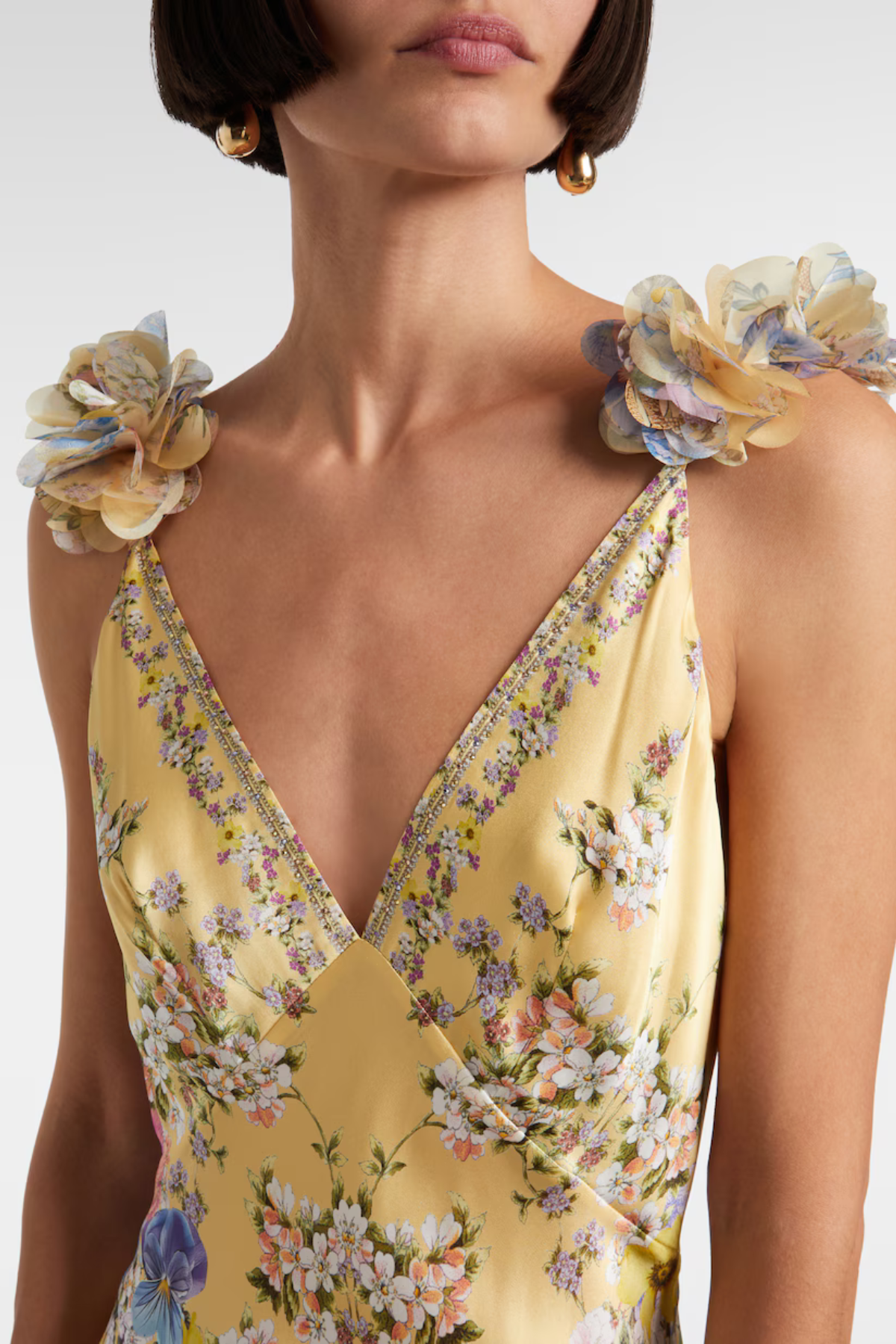 AETHER FLORAL RUFFLE MAXI DRESS FOR WEDDING GUEST