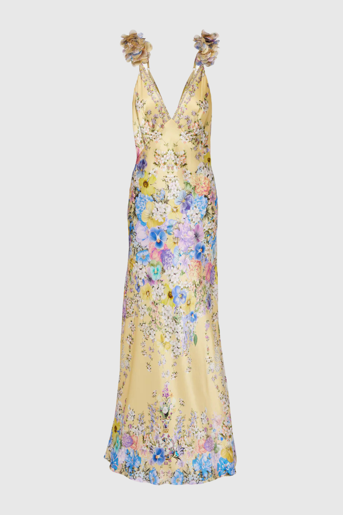 AETHER FLORAL RUFFLE MAXI DRESS FOR WEDDING GUEST