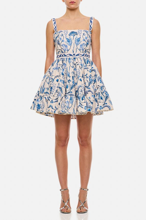 EMBROIDERED LACE MINI DRESS FOR PARTY