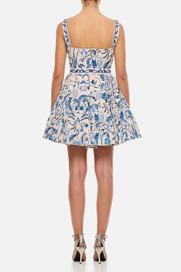 EMBROIDERED LACE MINI DRESS FOR PARTY